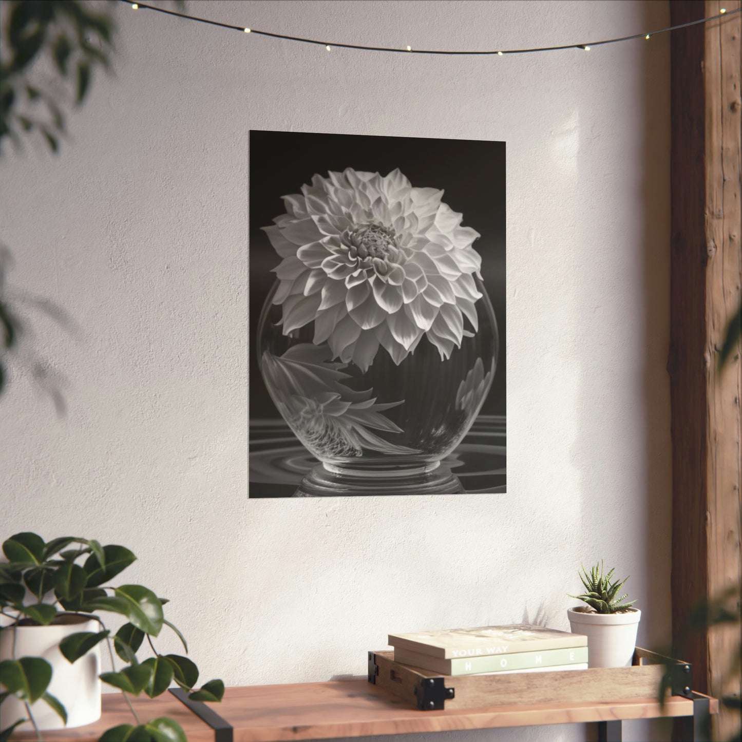 Premium Matte Vertical Posters White Dahlia 1