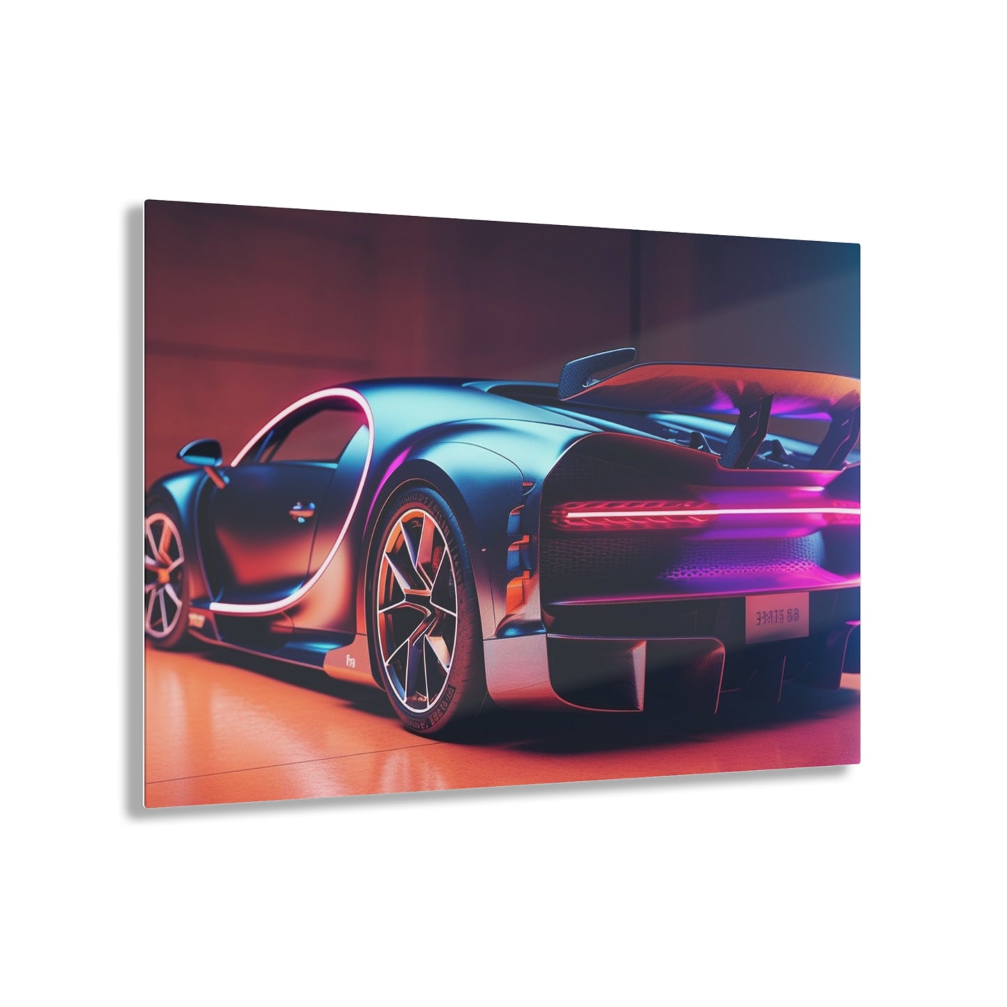 Acrylic Prints Hyper Bugatti Neon Chiron 2