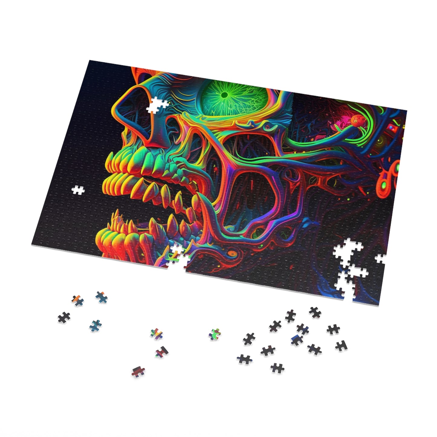 Jigsaw Puzzle (30, 110, 252, 500,1000-Piece) Florescent Skull Death 1