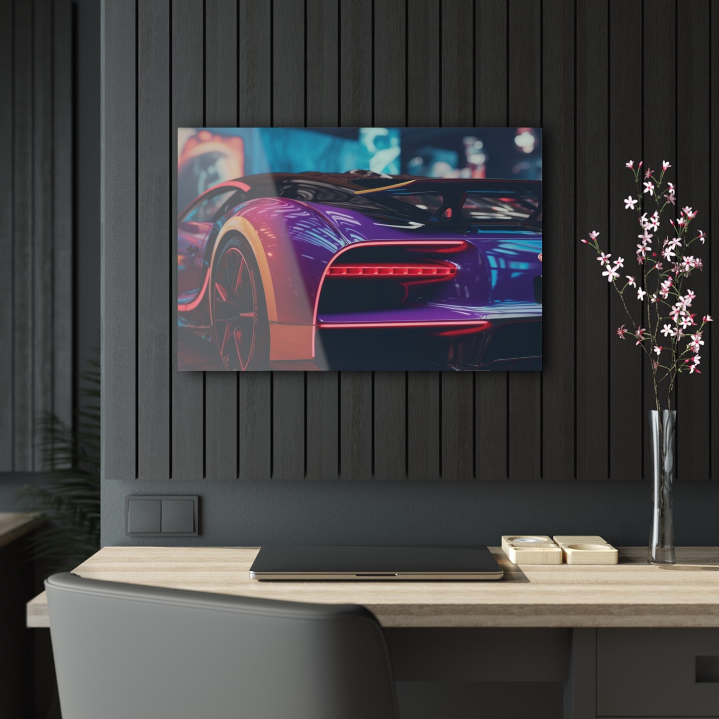 Acrylic Prints Hyper Bugatti Neon Chiron 3