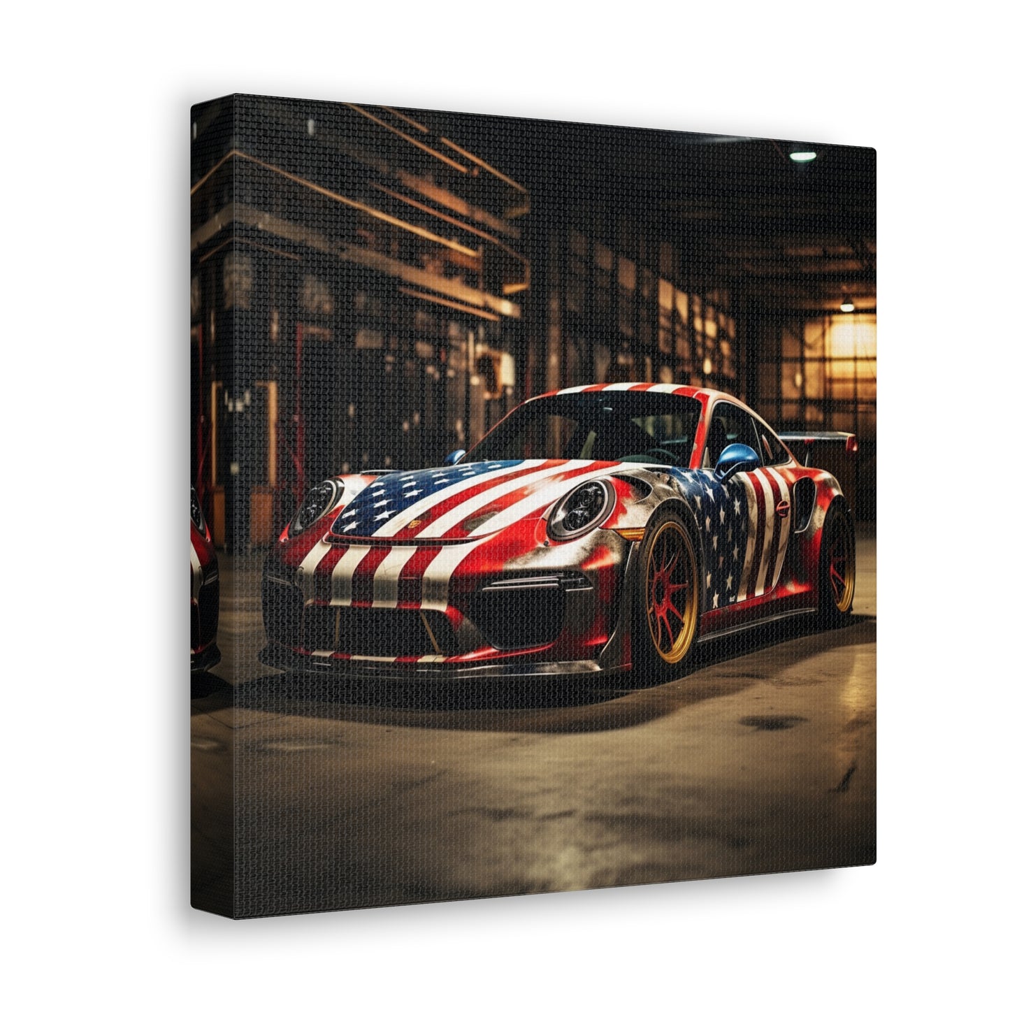 Canvas Gallery Wraps American Flag Porsche 4