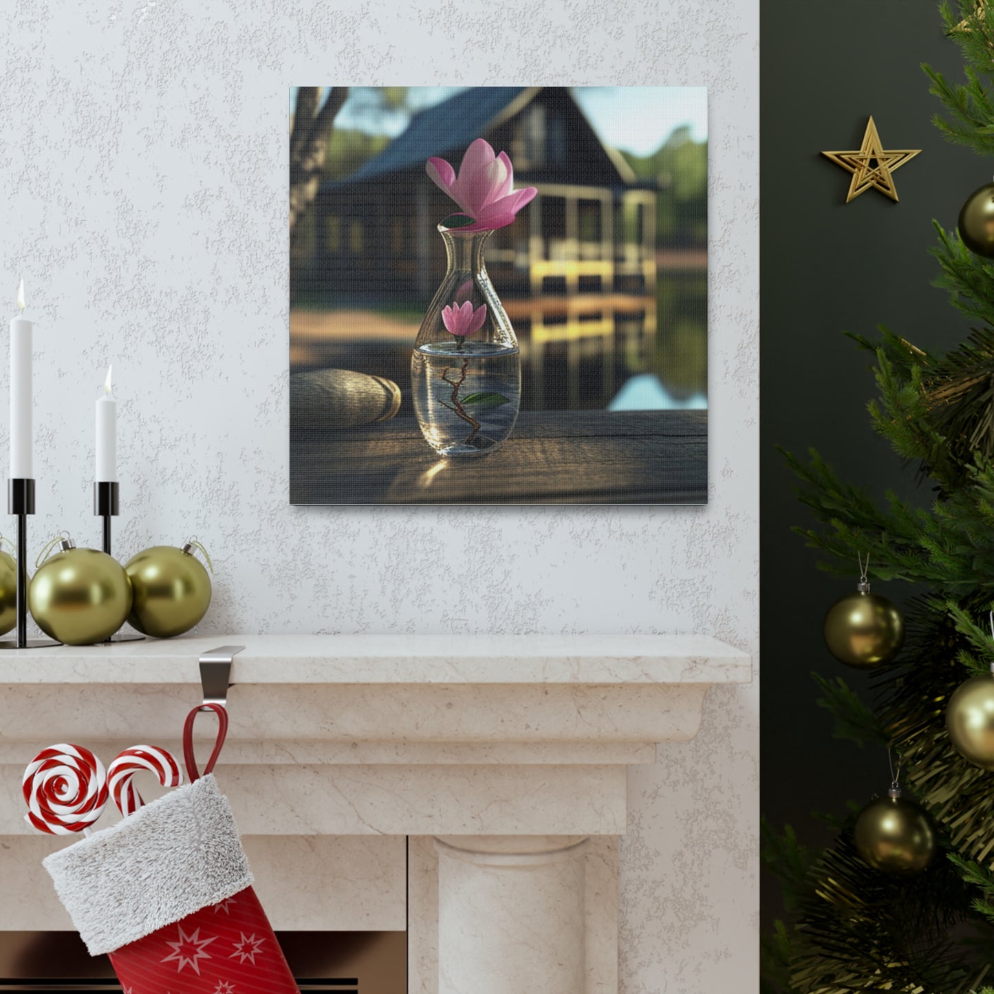 Canvas Gallery Wraps Magnolia in a Glass vase 4