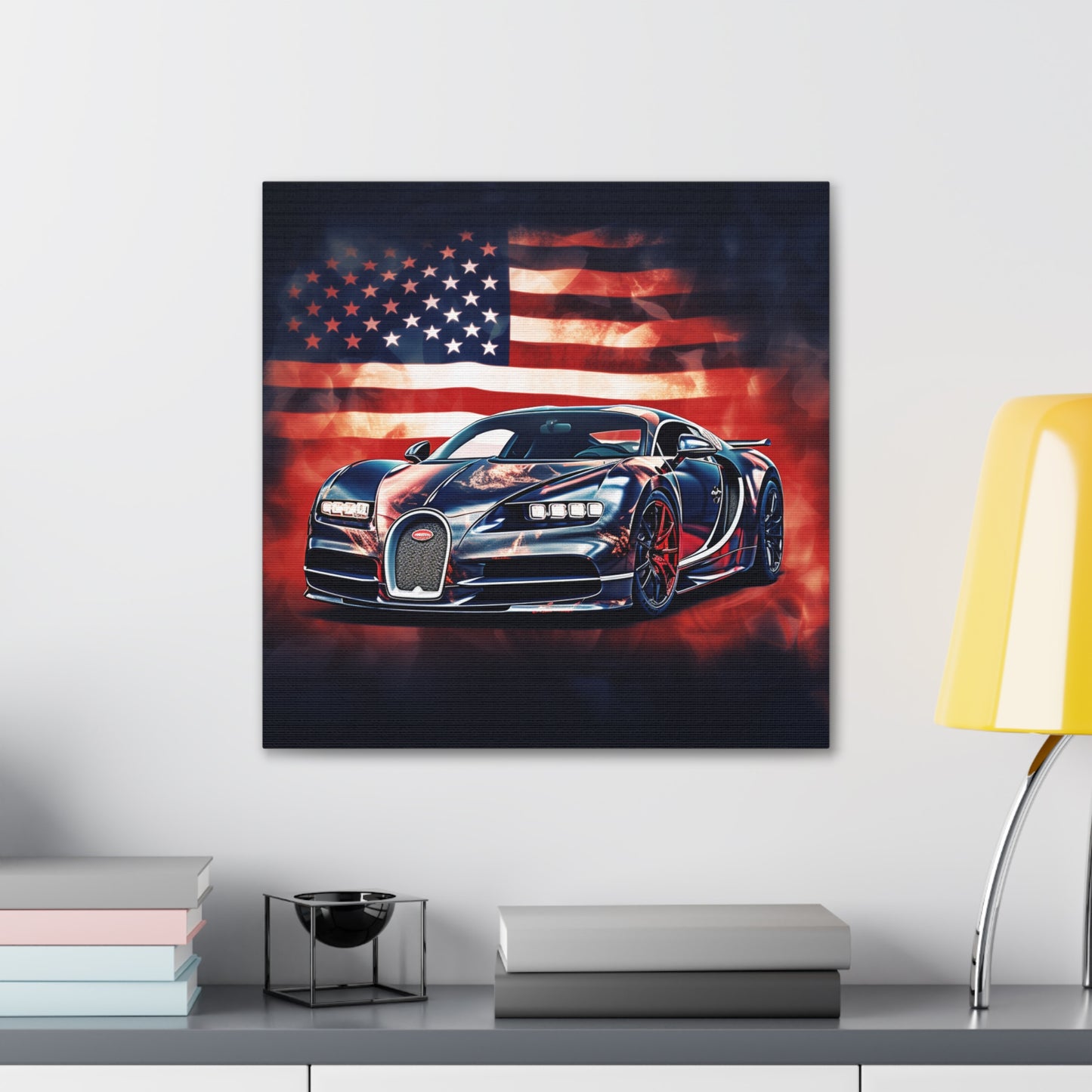 Canvas Gallery Wraps Abstract American Flag Background Bugatti 4