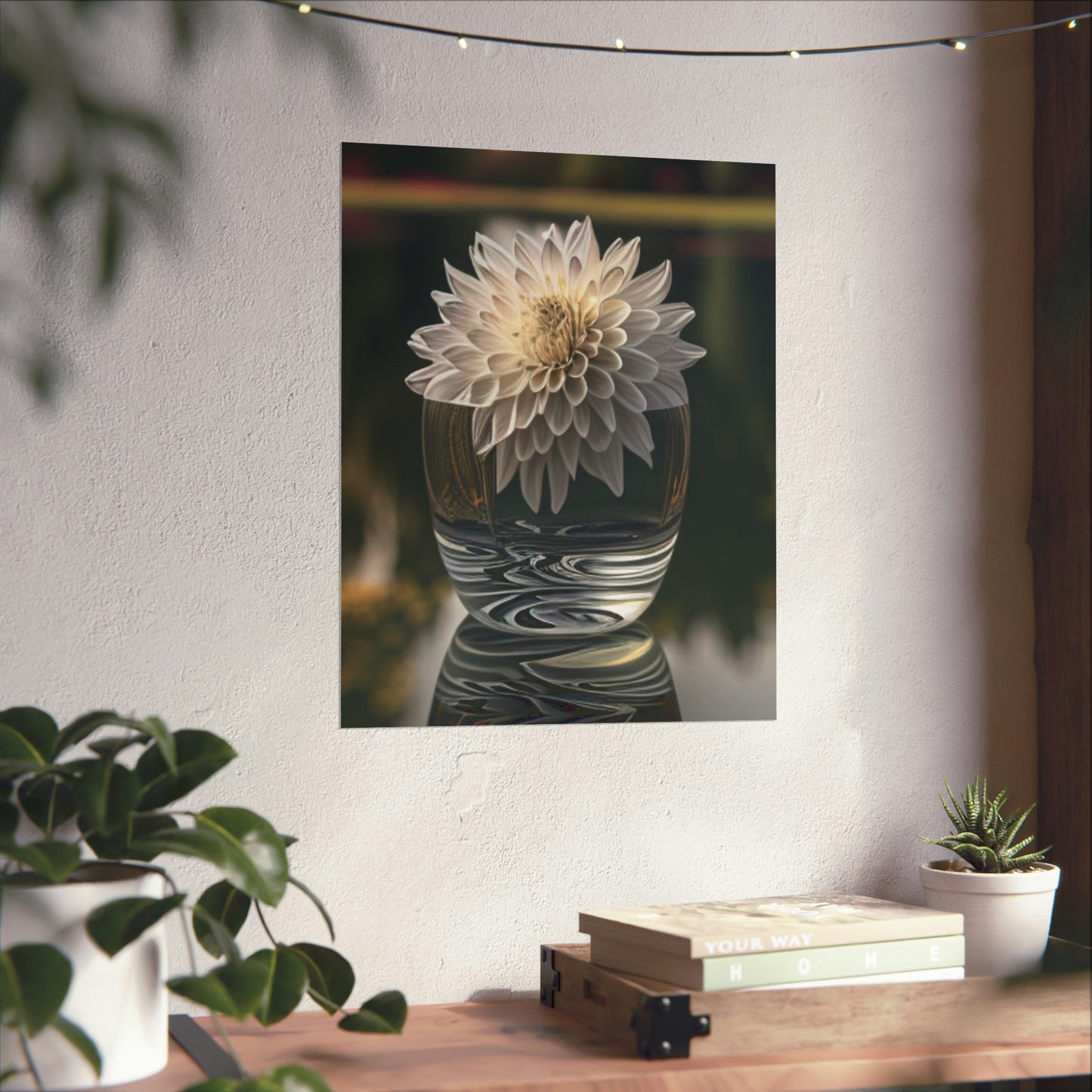 Premium Matte Vertical Posters White Dahlia 2