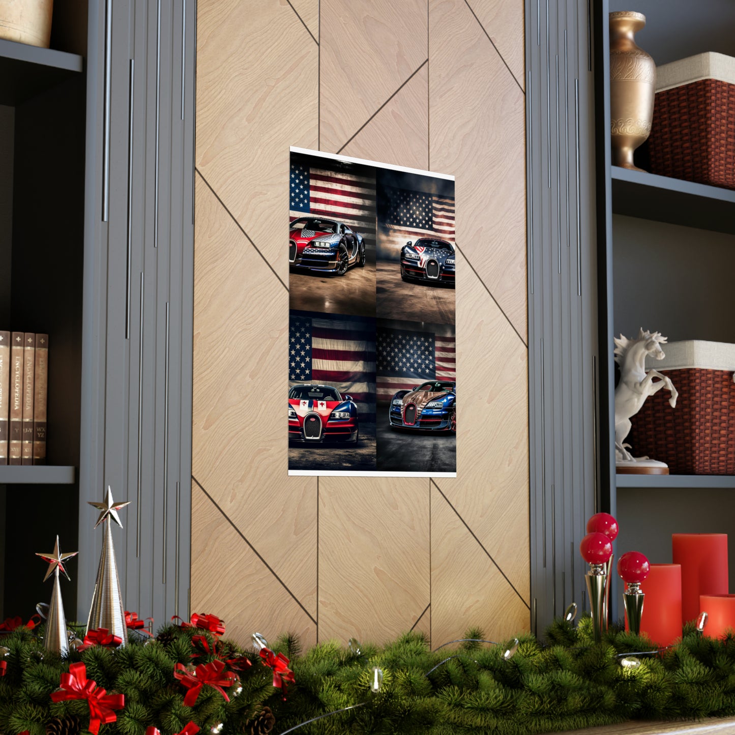 Premium Matte Vertical Posters Bugatti American Flag 5