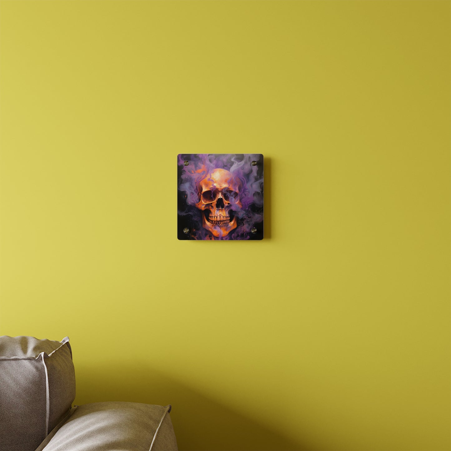 Acrylic Wall Art Panels Skull Flames 4