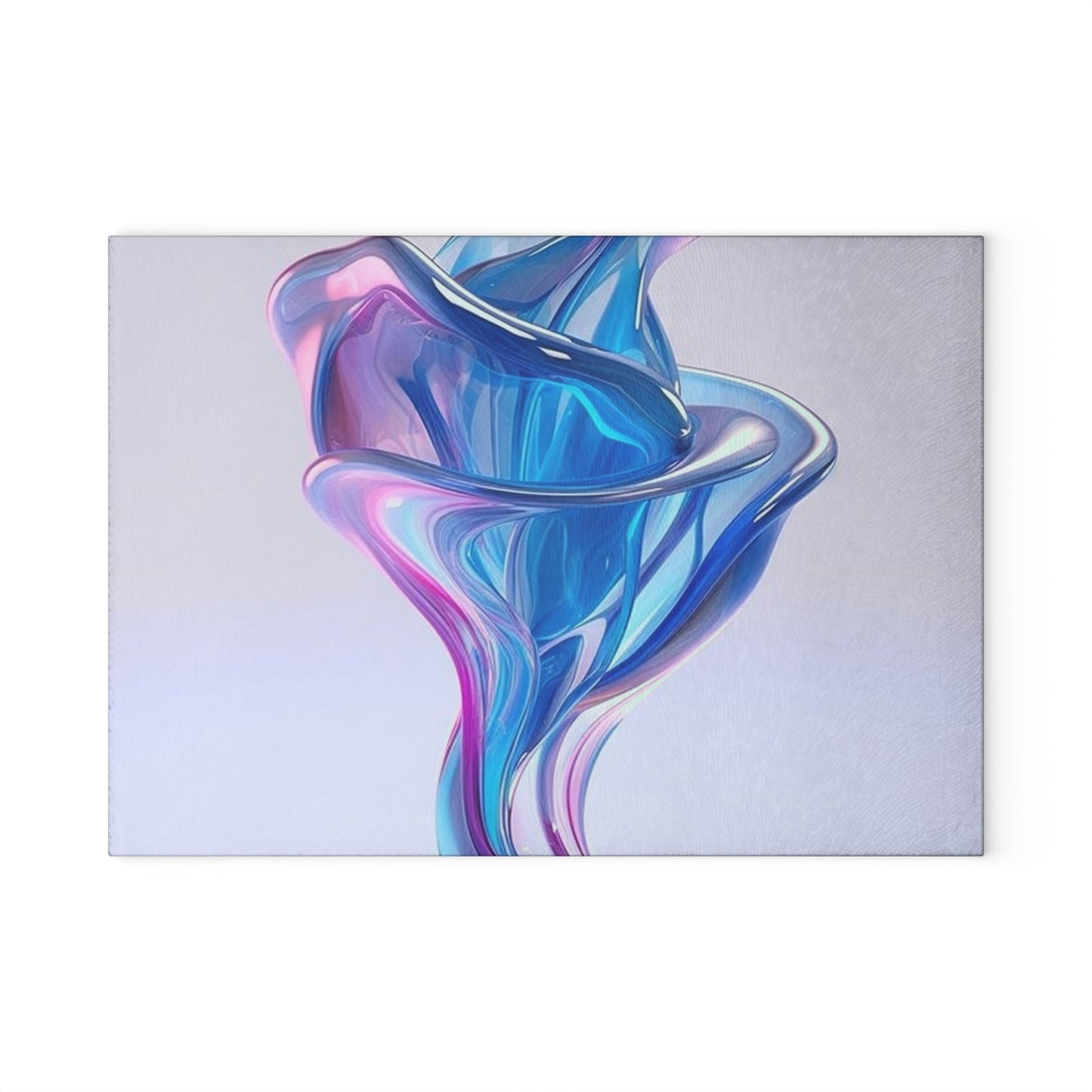 Glass Cutting Board Pink & Blue Tulip Rose 2