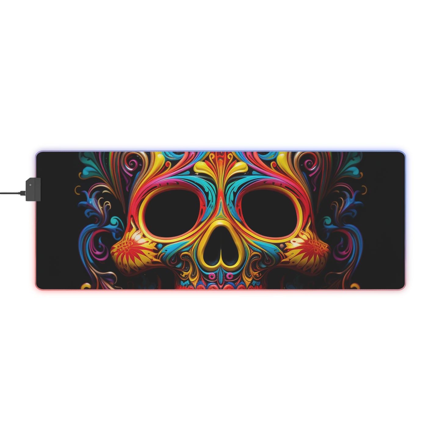 LED Gaming Mouse Pad Macro Skull Color 1