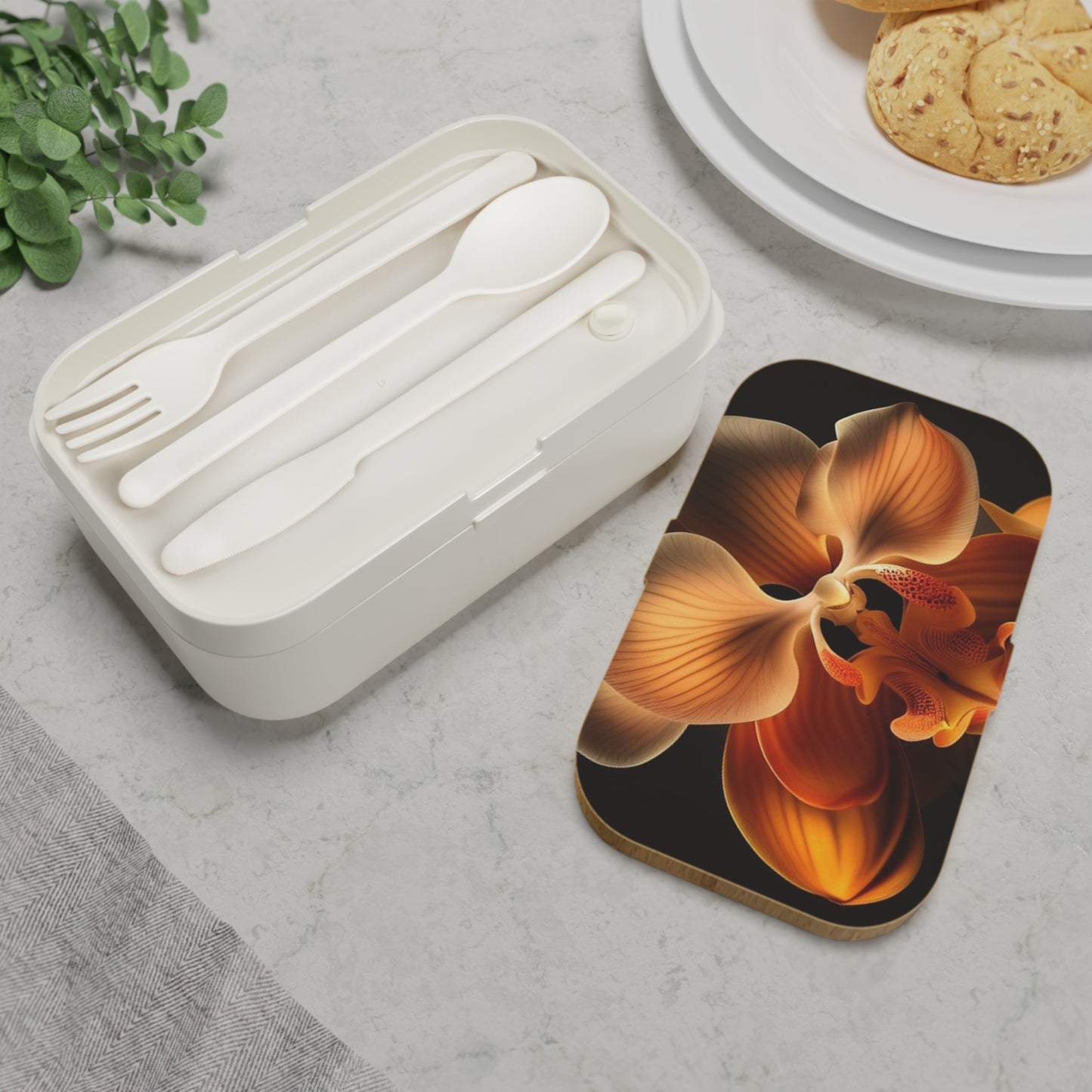 Bento Lunch Box Orange Orchid 2