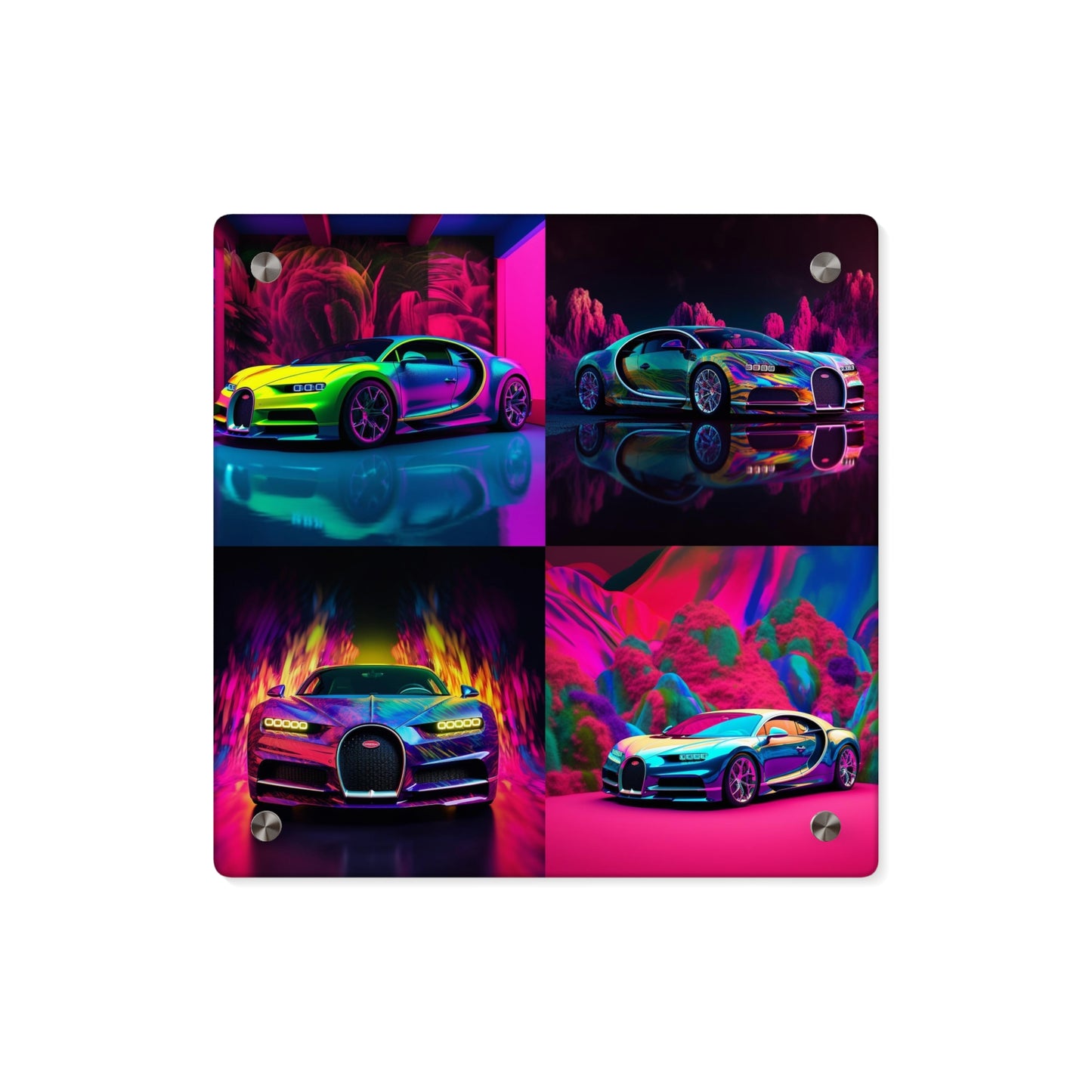 Acrylic Wall Art Panels Florescent Bugatti Flair 5