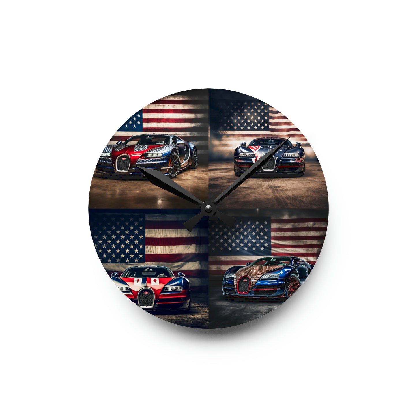 Acrylic Wall Clock Bugatti American Flag 5