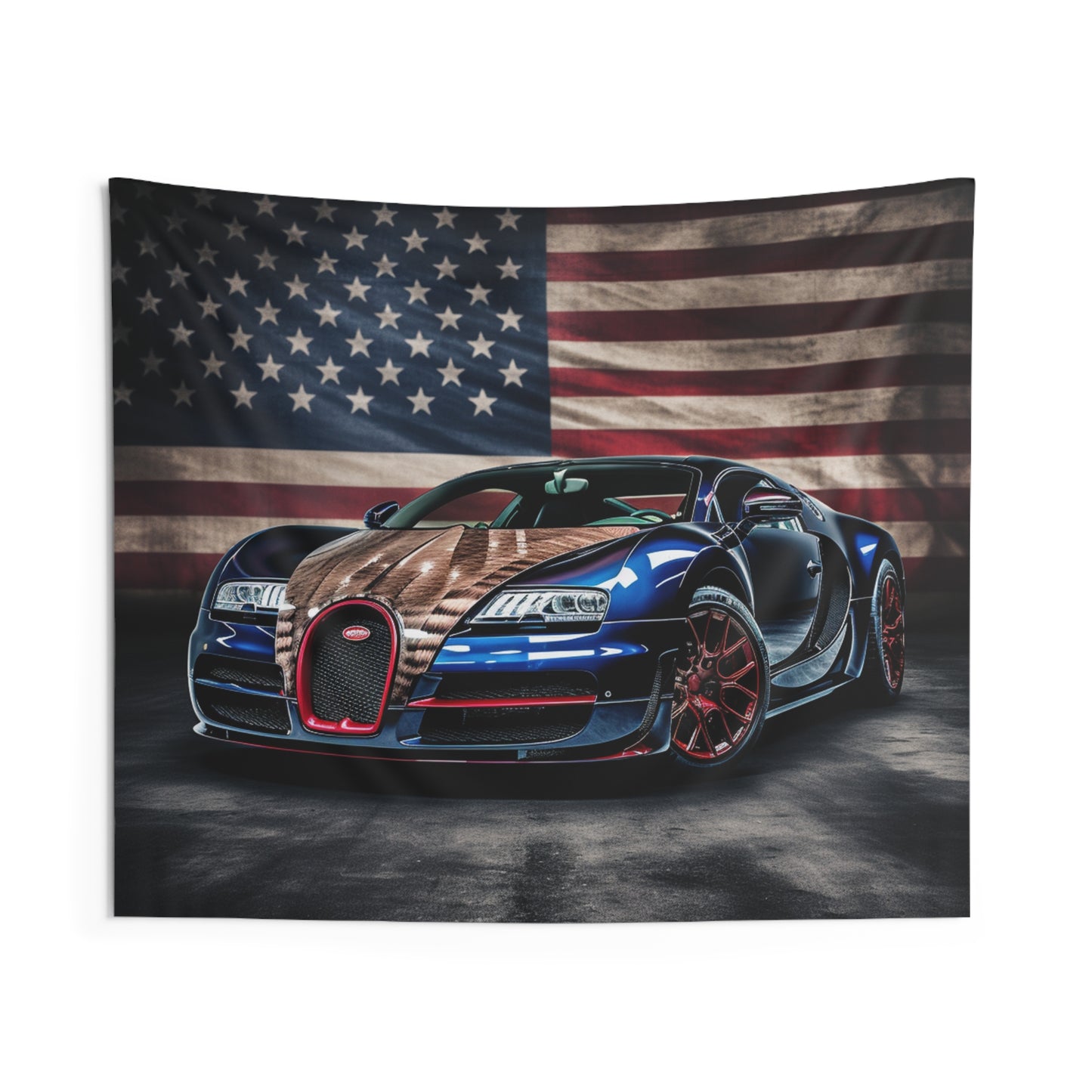 Indoor Wall Tapestries Bugatti American Flag 4