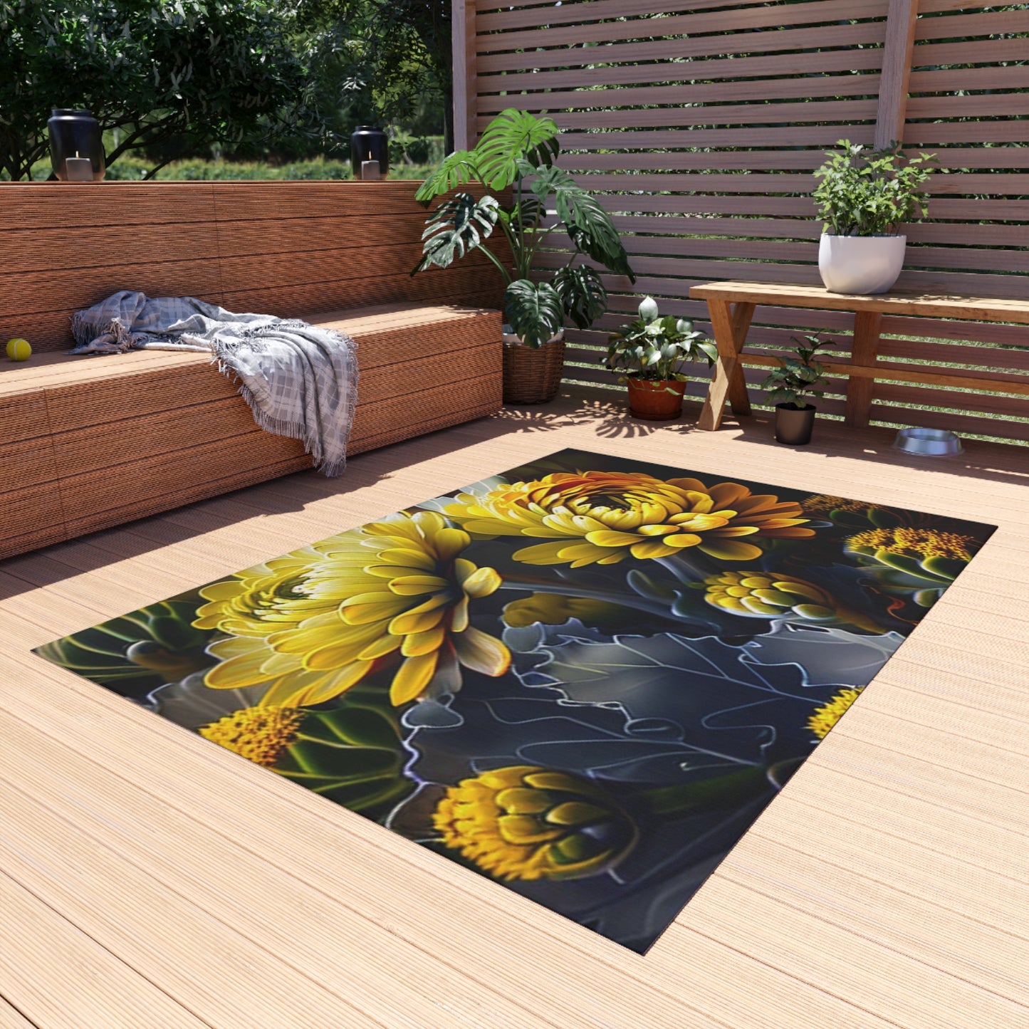 Outdoor Rug  Yellow Hermosas Flores Amarillas 1