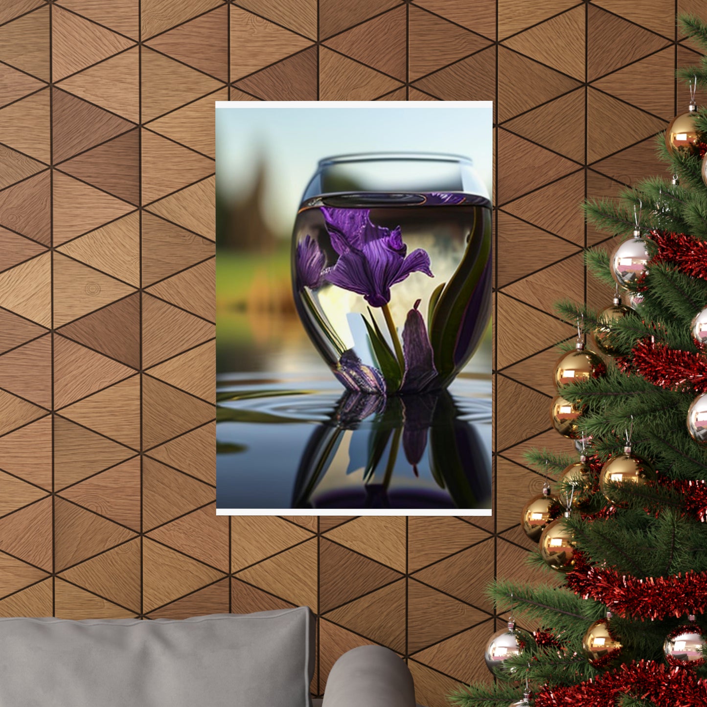 Premium Matte Vertical Posters Purple Iris in a vase 3