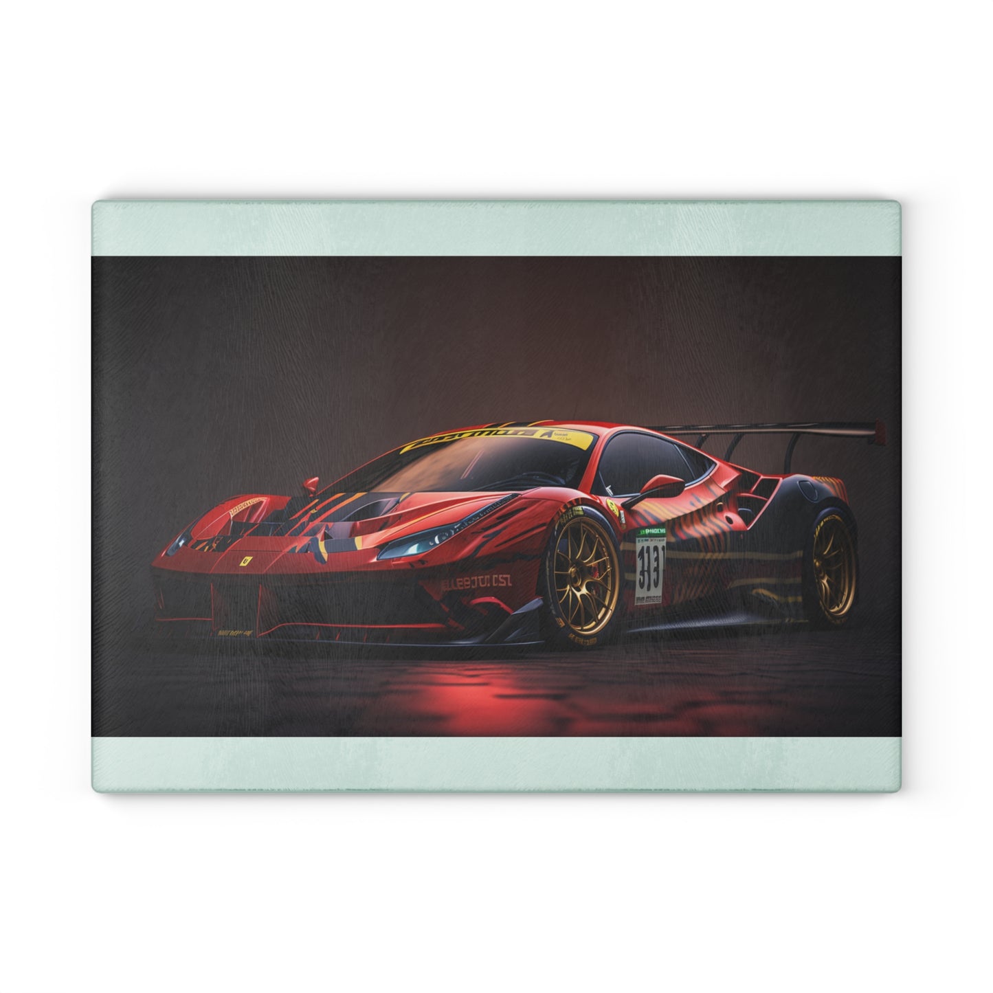 Glass Cutting Board Ferrari Red 1