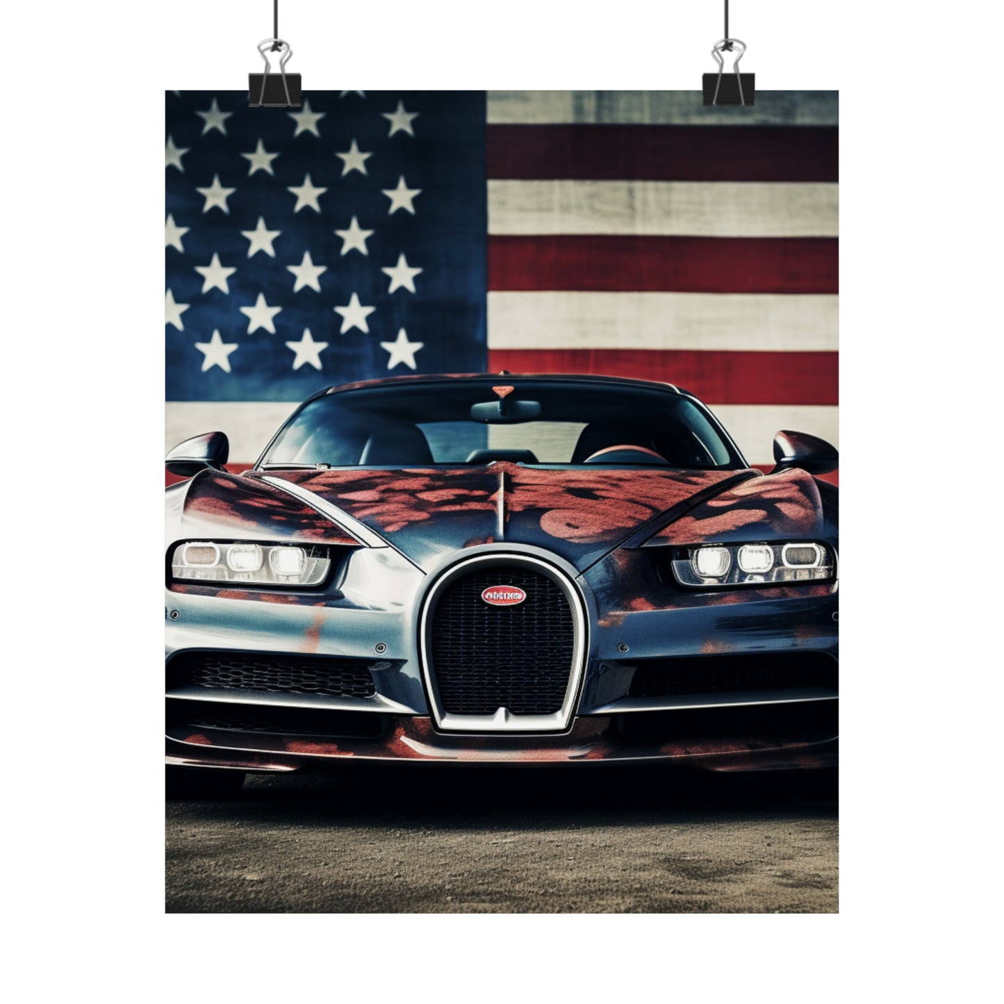 Premium Matte Vertical Posters Bugatti Flag 3