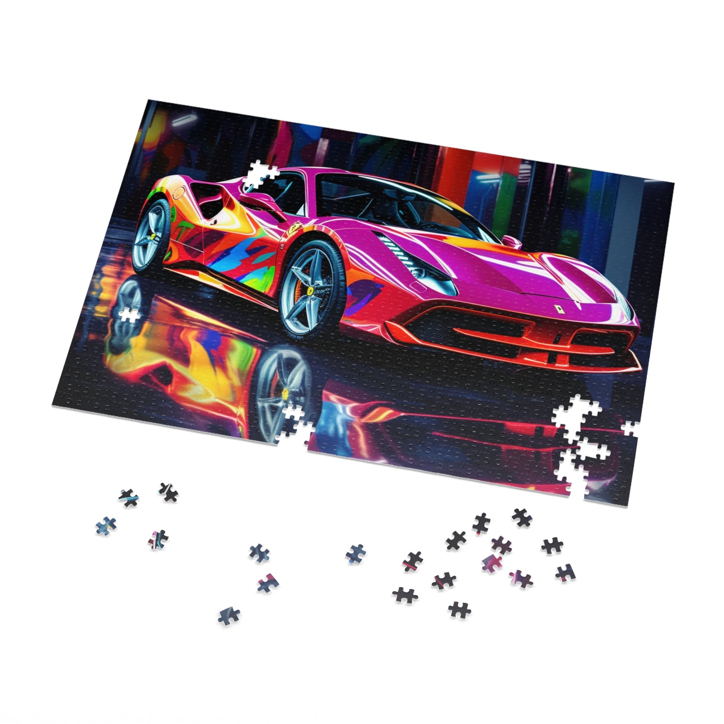Jigsaw Puzzle (30, 110, 252, 500,1000-Piece) Pink Macro Ferrari 1