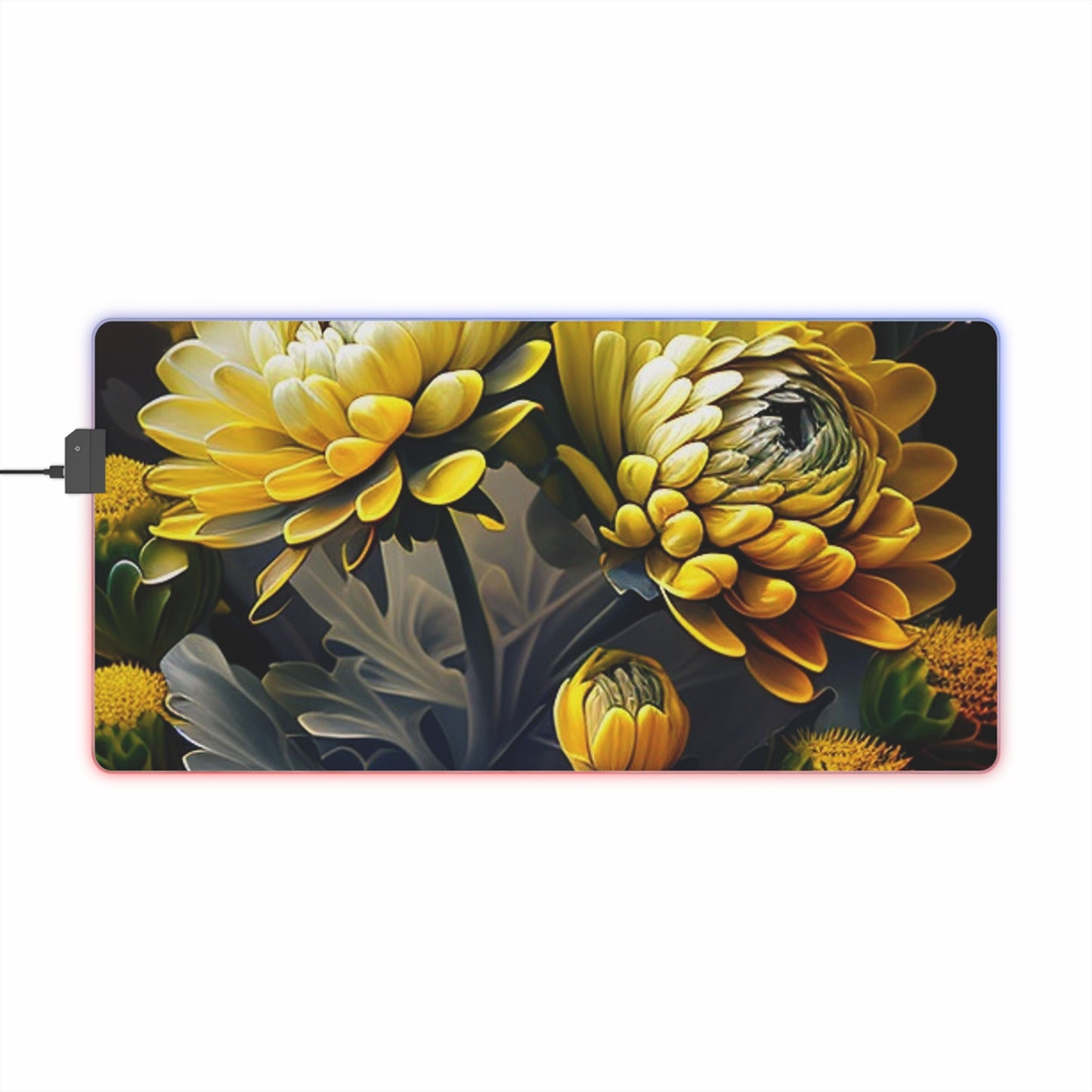 LED Gaming Mouse Pad Yellow Hermosas Flores Amarillas 2