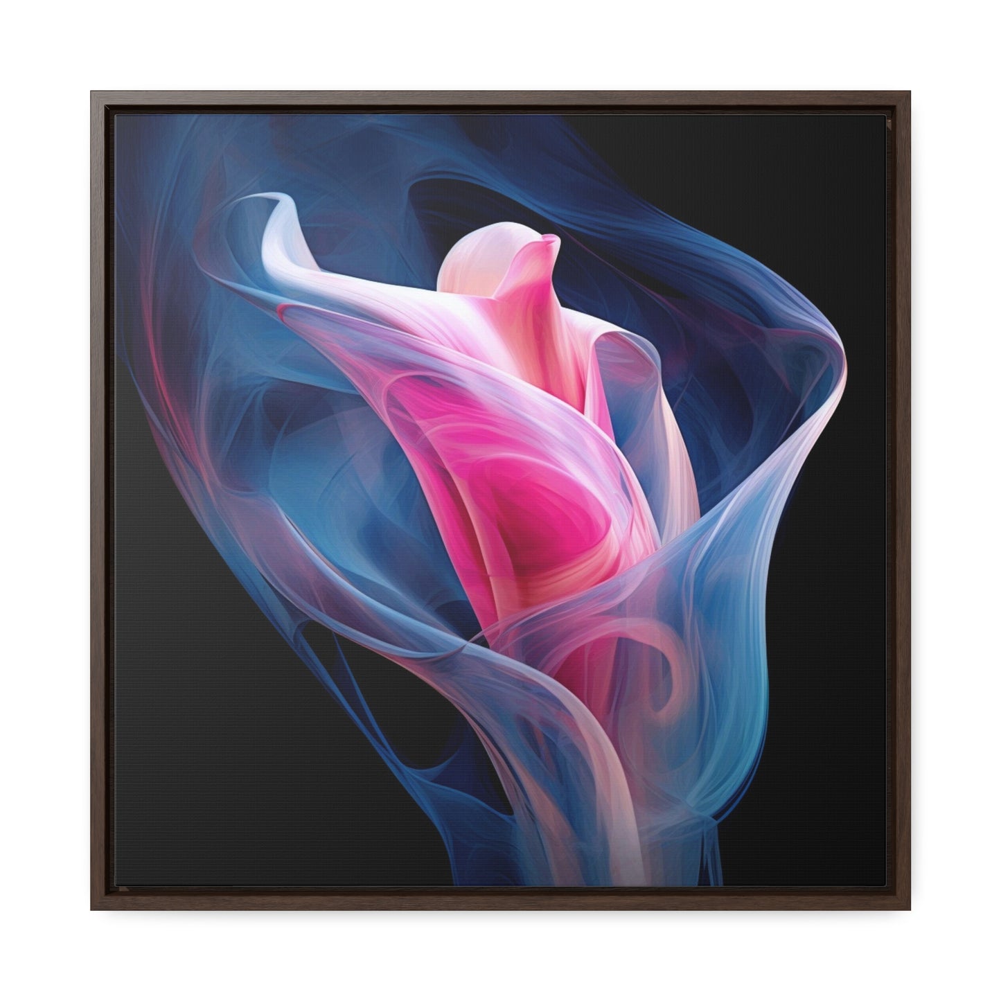 Gallery Canvas Wraps, Square Frame Pink & Blue Tulip Rose 3