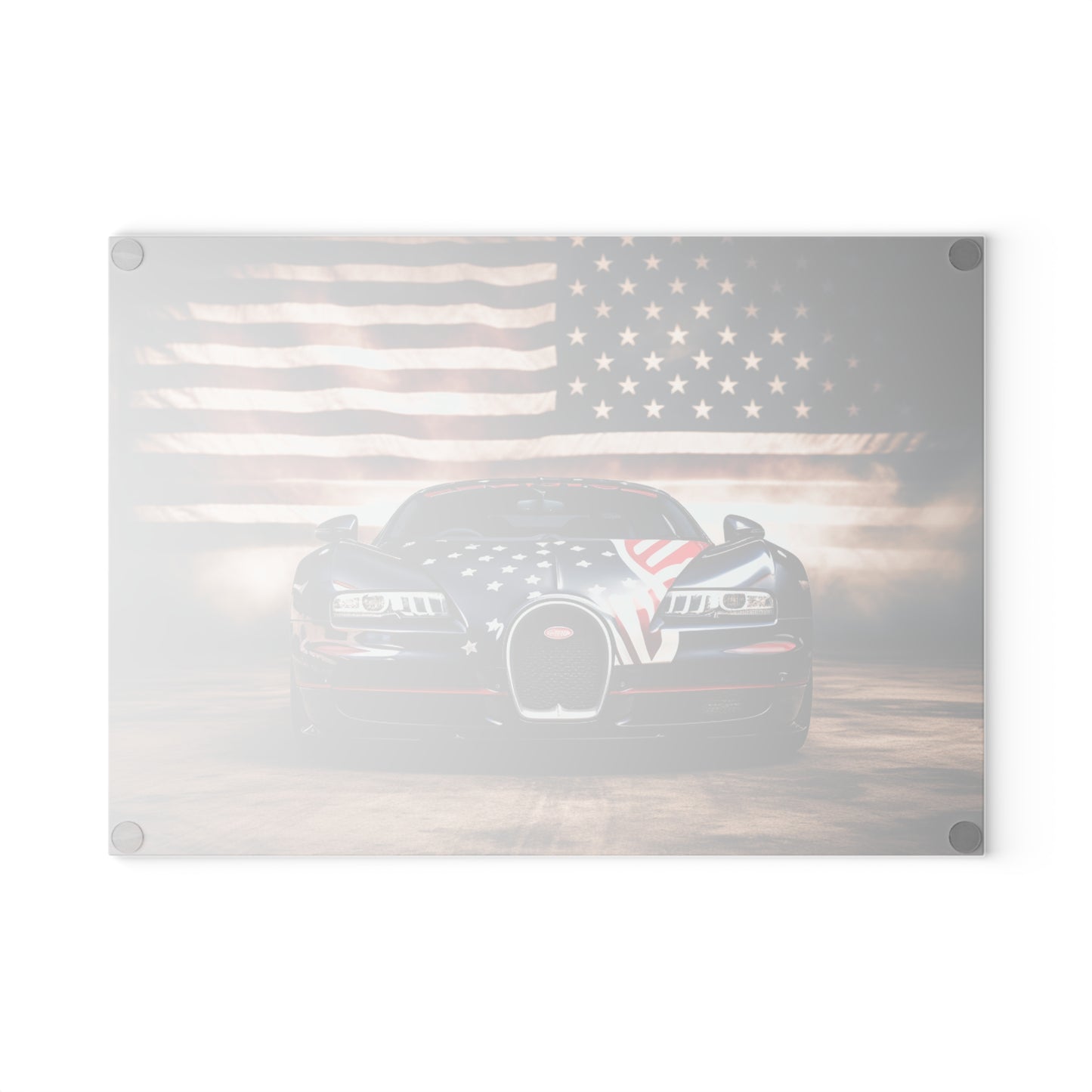 Glass Cutting Board Bugatti American Flag 2