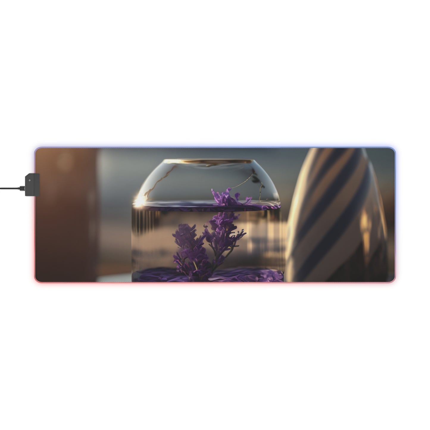 LED Gaming Mouse Pad Lavender in a vase 1