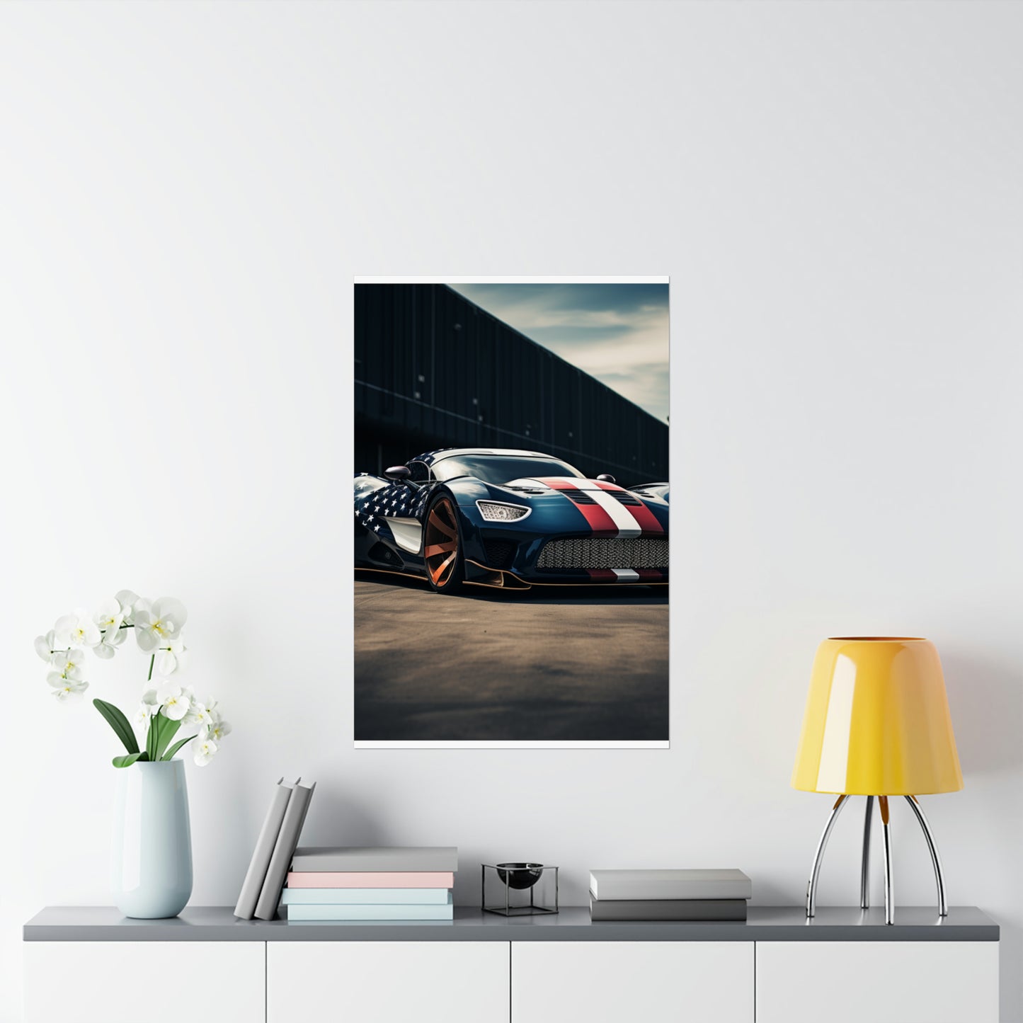 Premium Matte Vertical Posters Bugatti Flag American 2