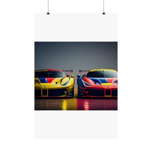 Premium Matte Vertical Posters Ferrari Red Blue 1