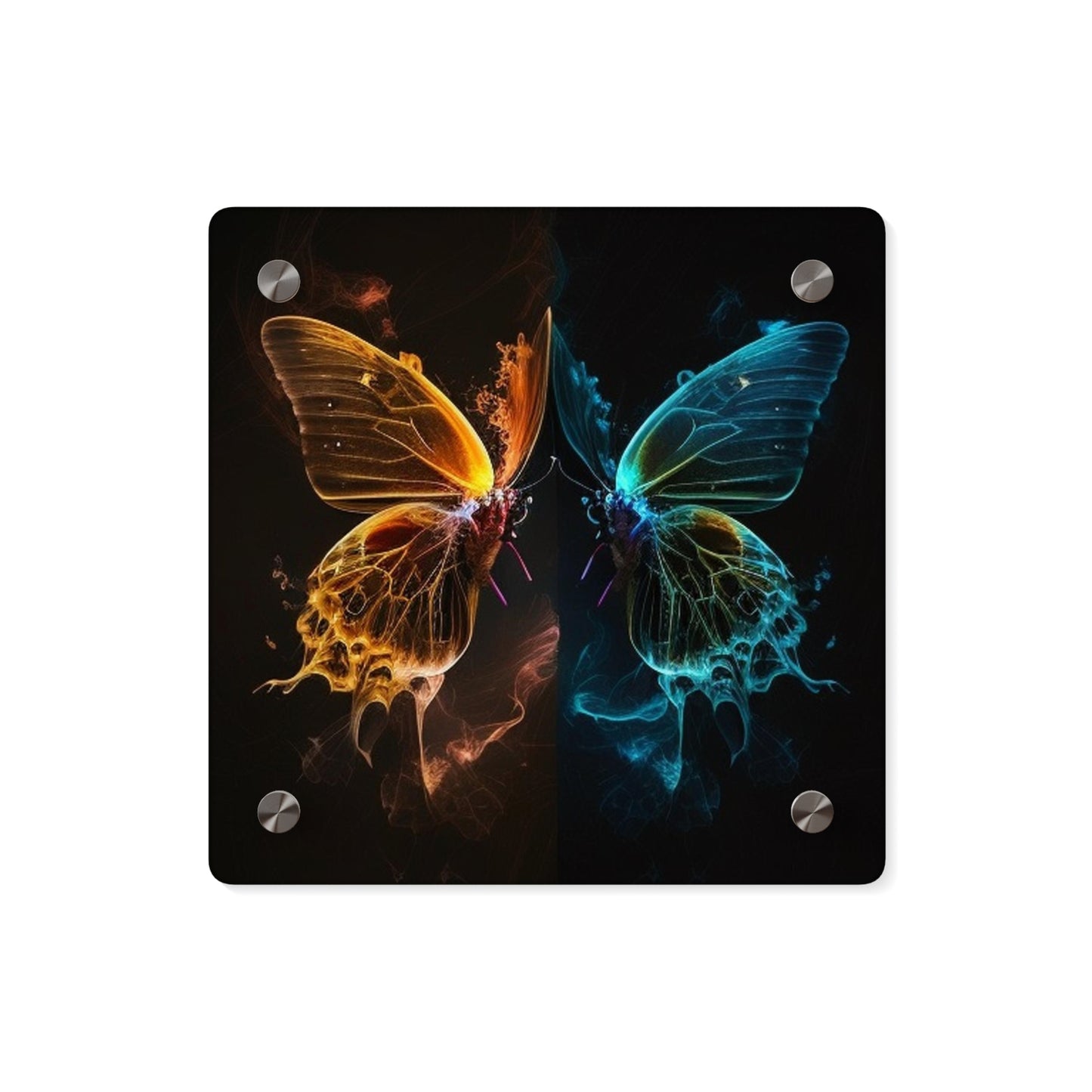 Acrylic Wall Art Panels Kiss Neon Butterfly 1