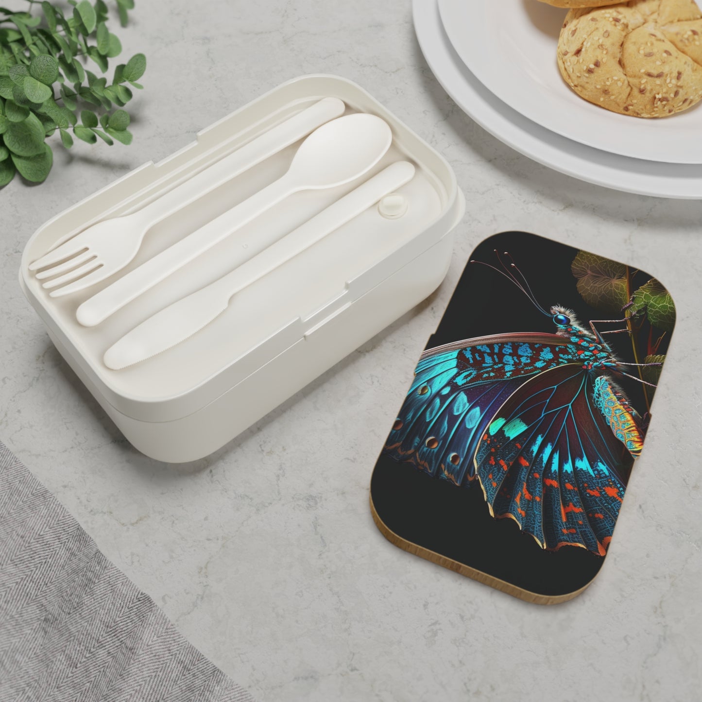 Bento Lunch Box Hue Neon Butterfly 2