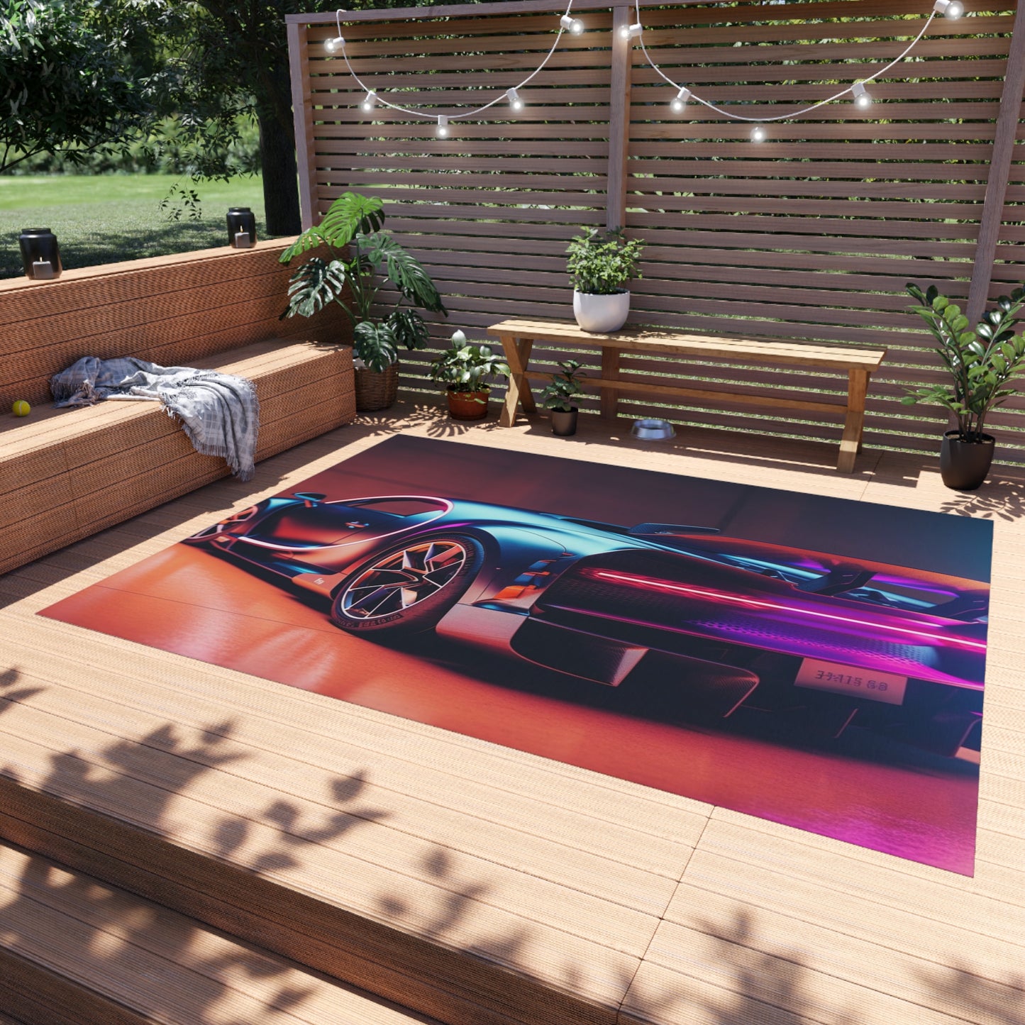 Outdoor Rug  Hyper Bugatti Neon Chiron 2