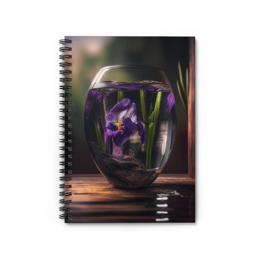 Spiral Notebook - Ruled Line Purple Iris in a vase 4