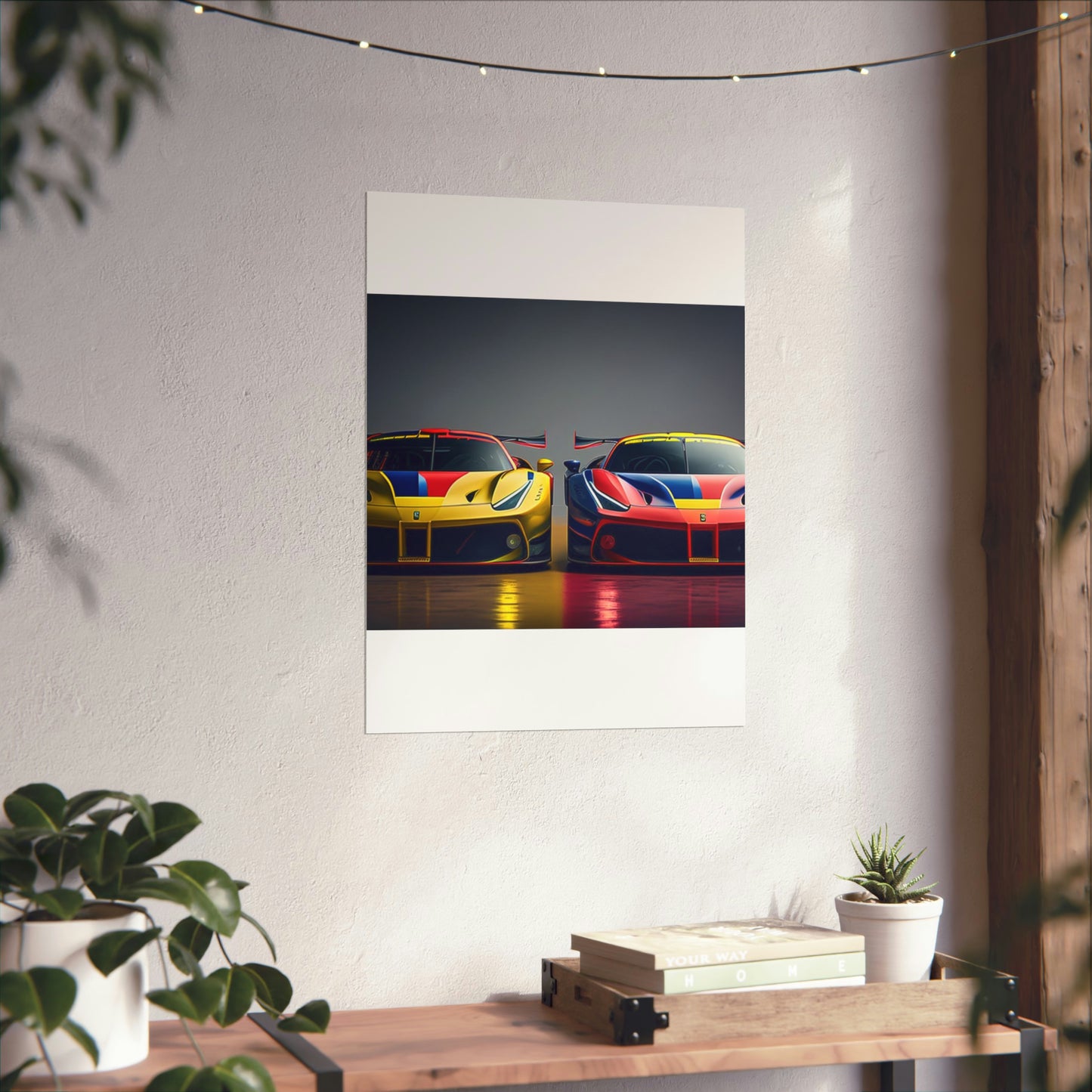 Premium Matte Vertical Posters Ferrari Red Blue 1