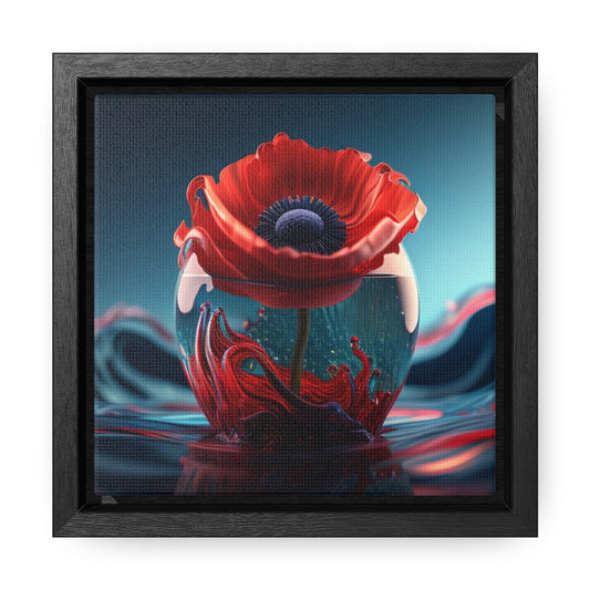 Gallery Canvas Wraps, Square Frame Red Anemone in a Vase 2