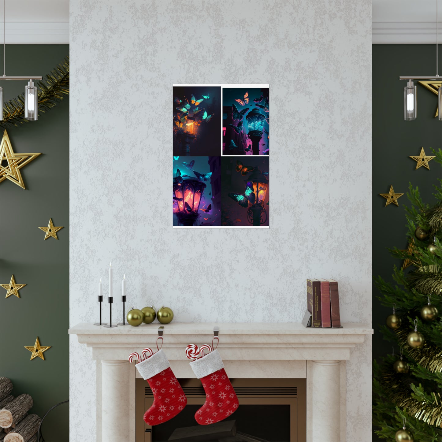 Premium Matte Vertical Posters Street Light Butterfly 5