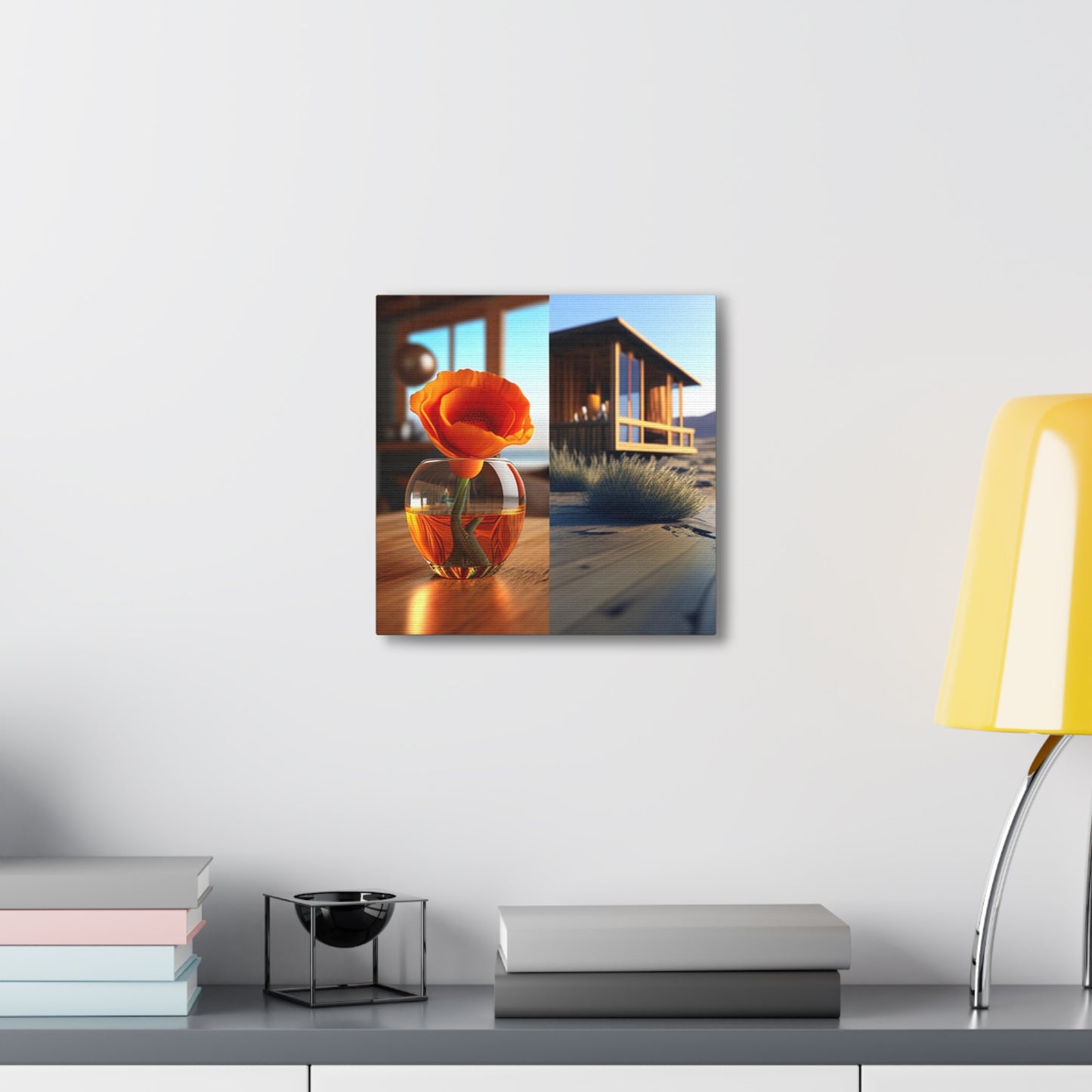 Canvas Gallery Wraps Poppy in a Glass Vase 3