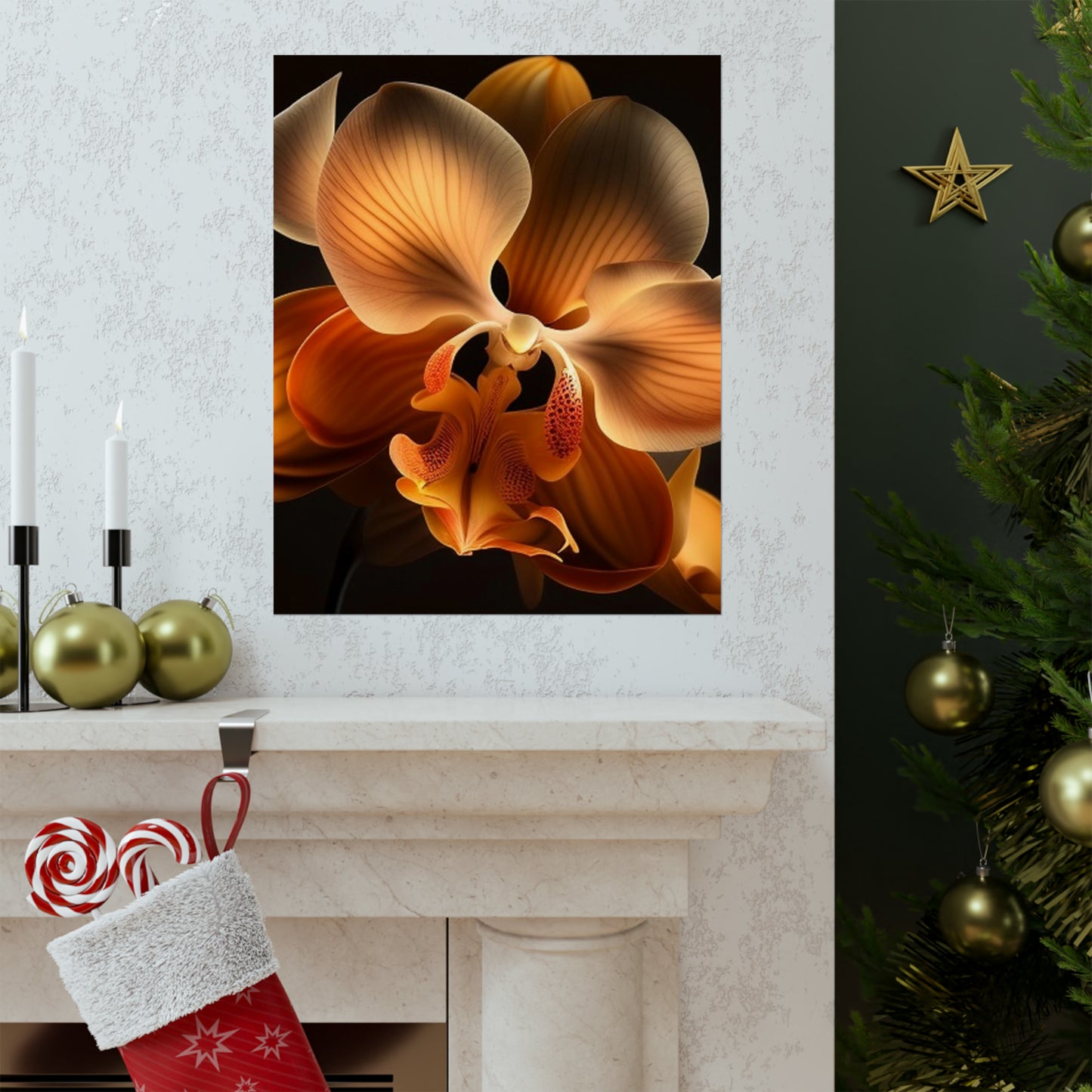 Premium Matte Vertical Posters Orange Orchid 2