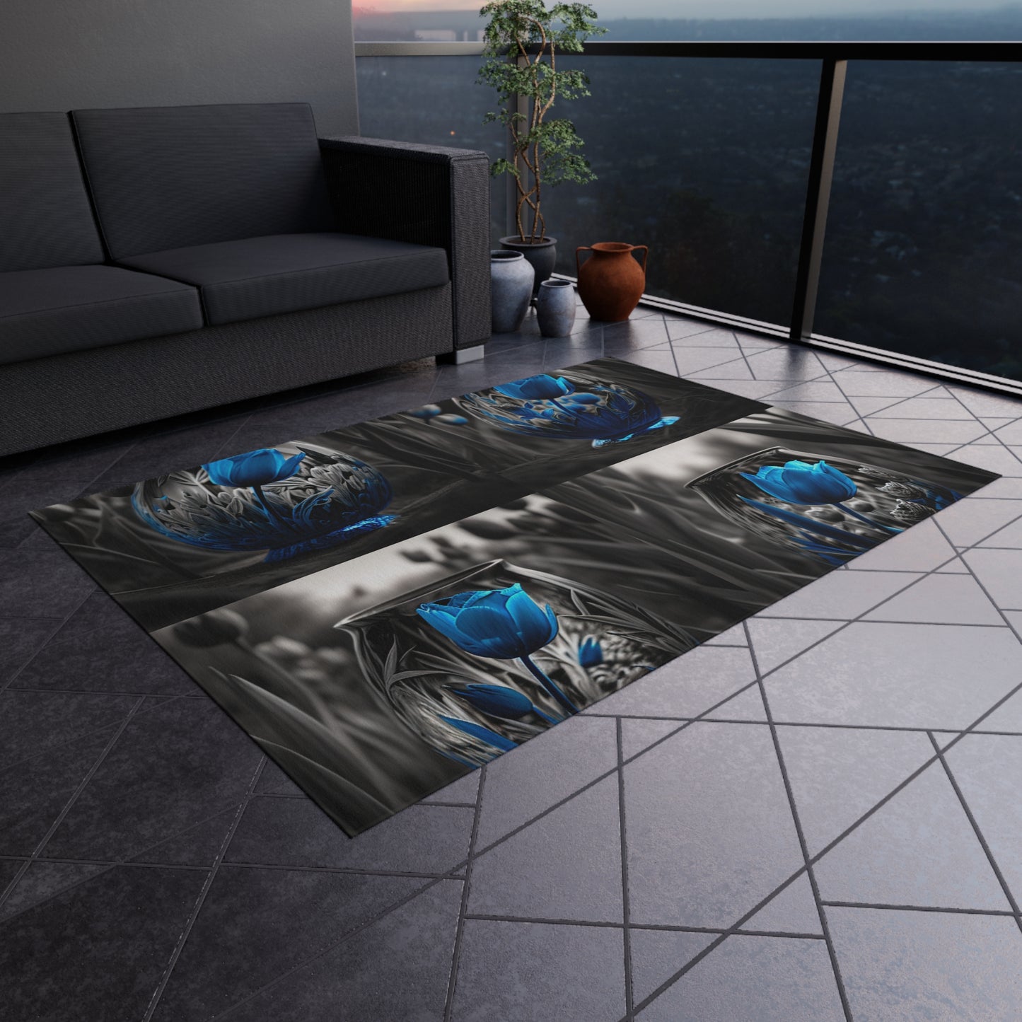 Outdoor Rug  Tulip Blue 5