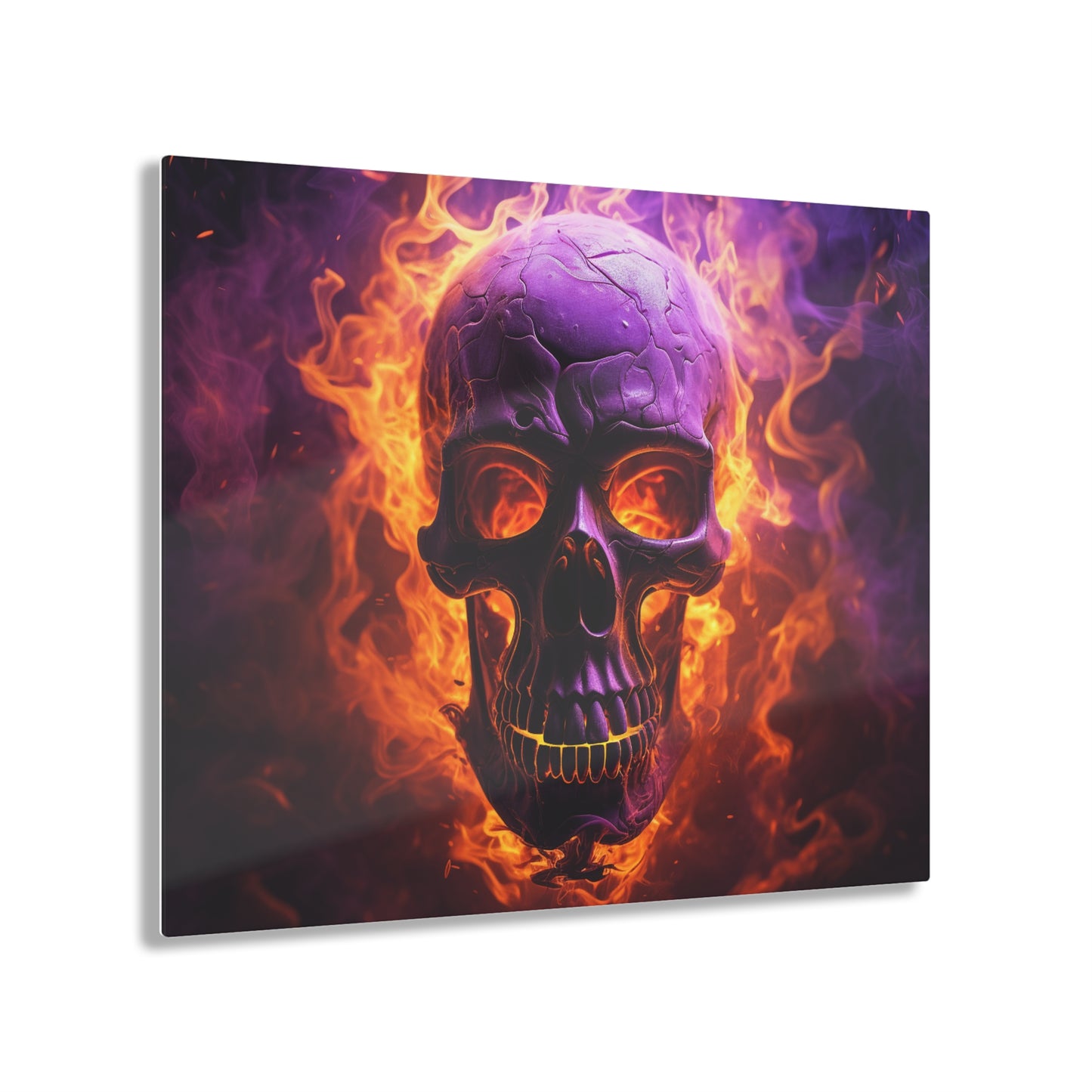 Acrylic Prints Skull Flames 3