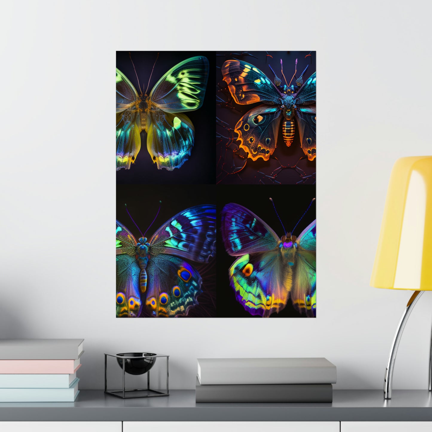 Premium Matte Vertical Posters Neon Hue Butterfly 5