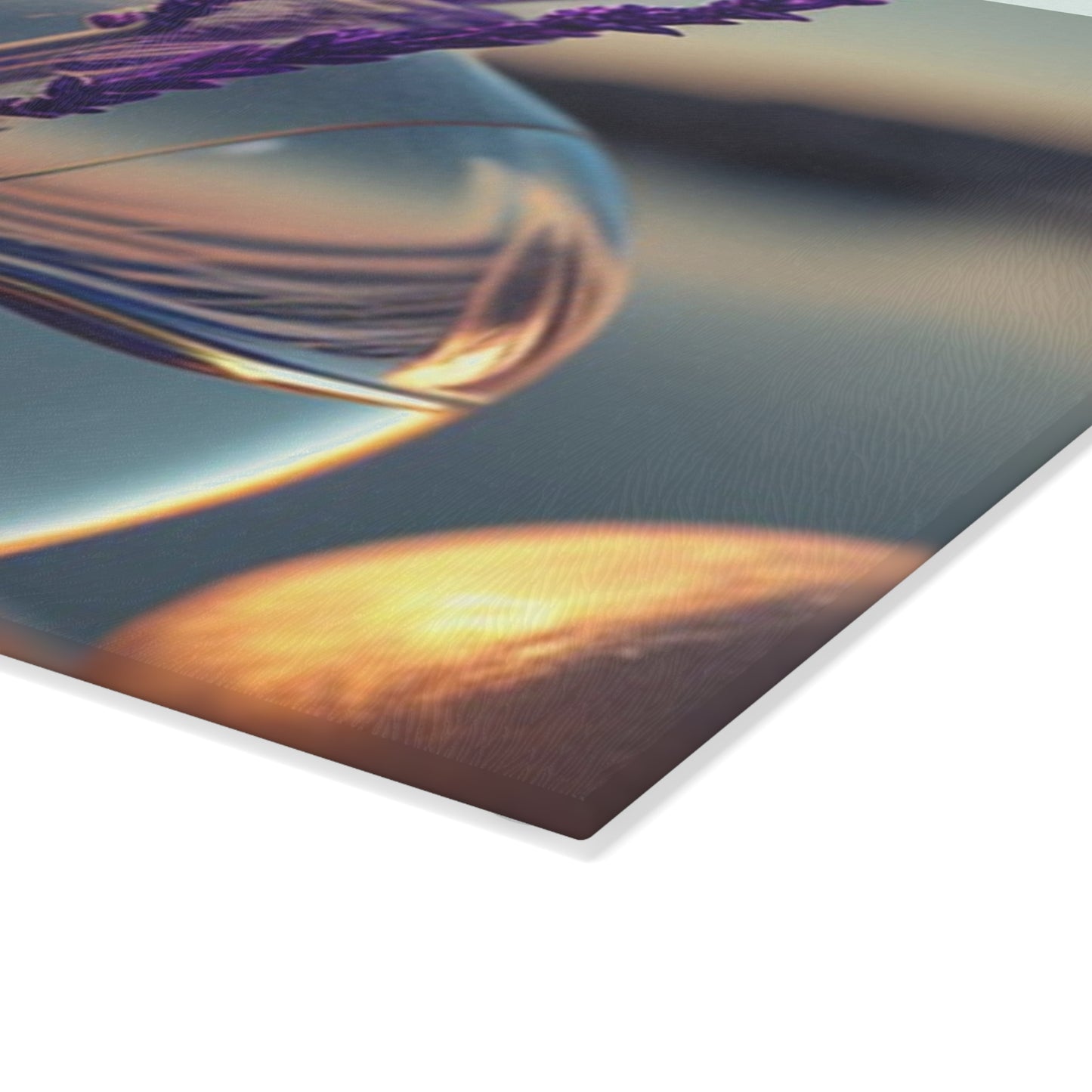 Glass Cutting Board Lavender in a vase 3