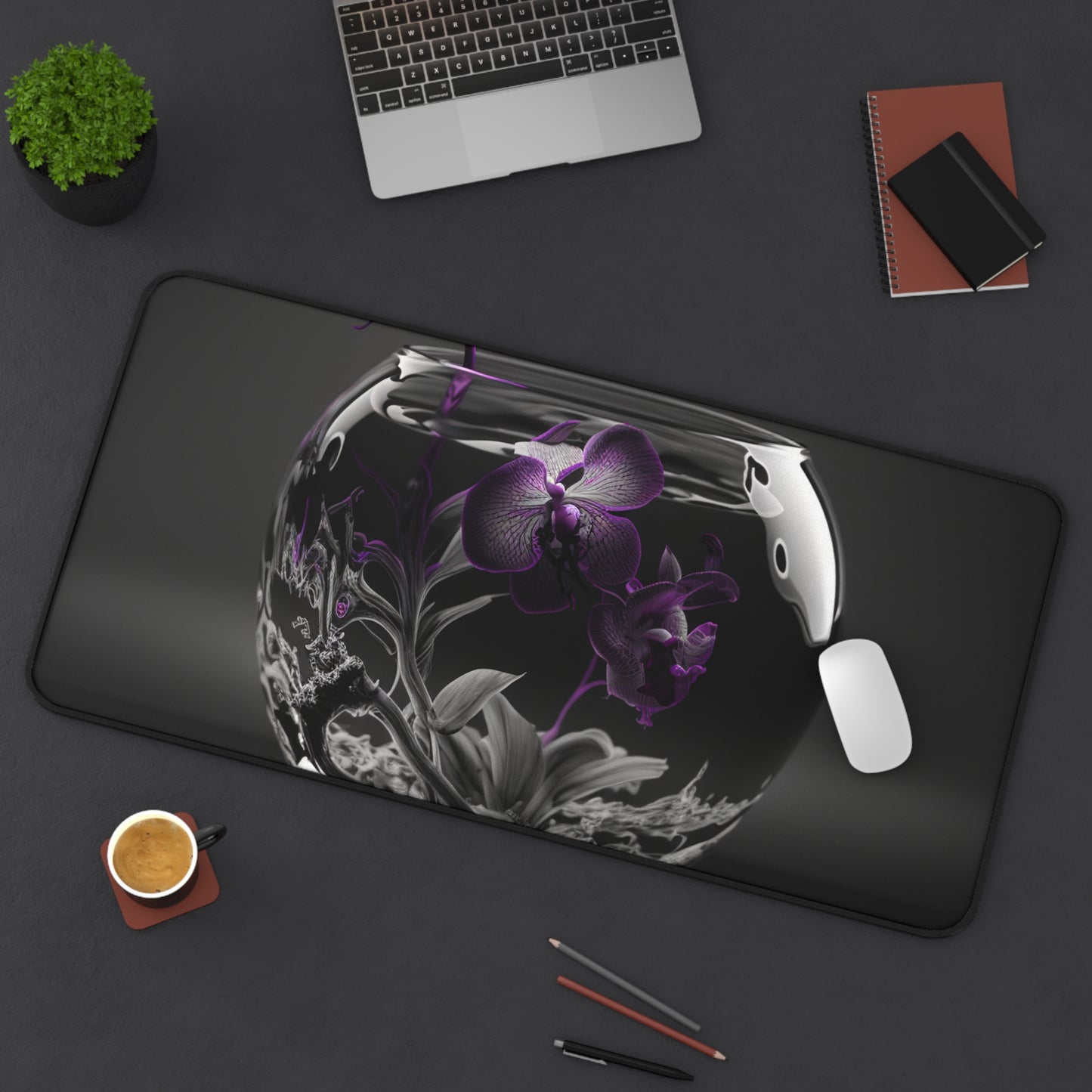 Desk Mat Purple Orchid Glass vase 3
