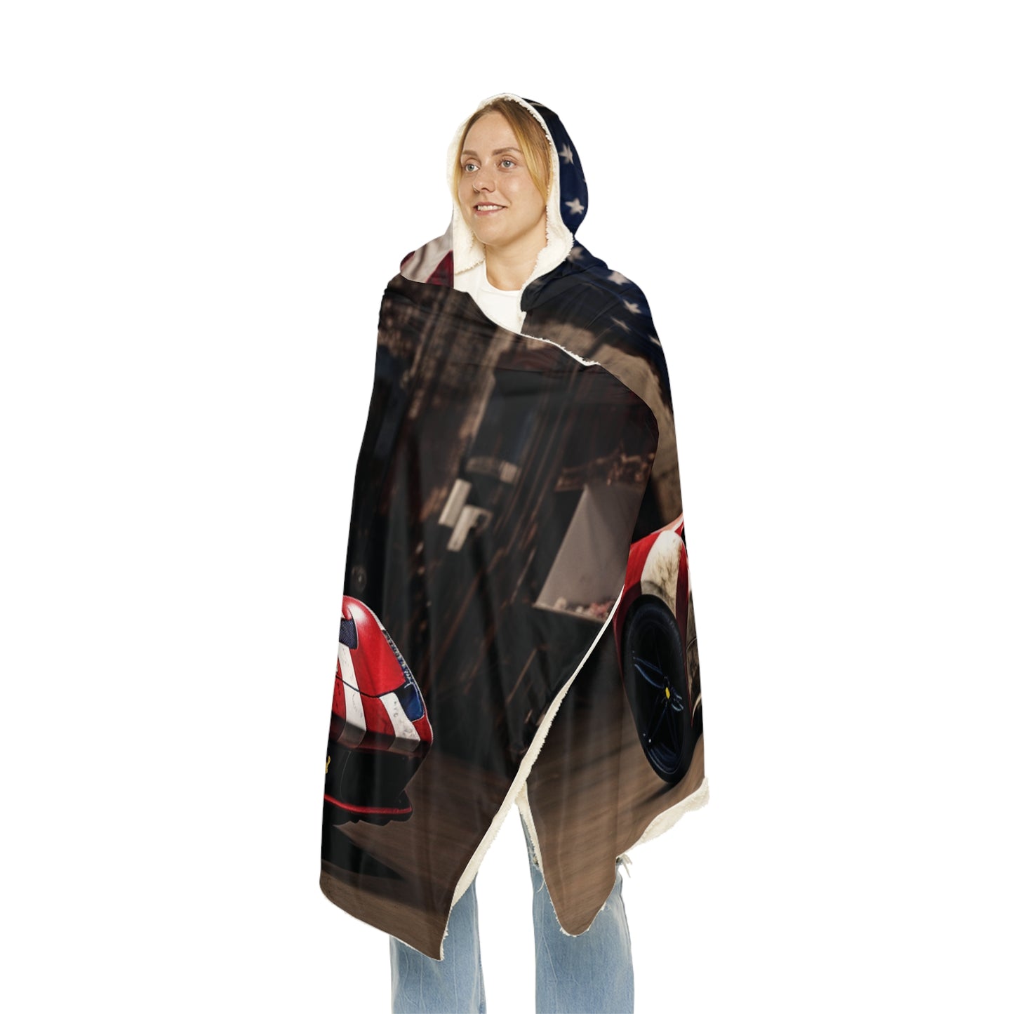 Snuggle Hooded Blanket American Flag Farrari 2