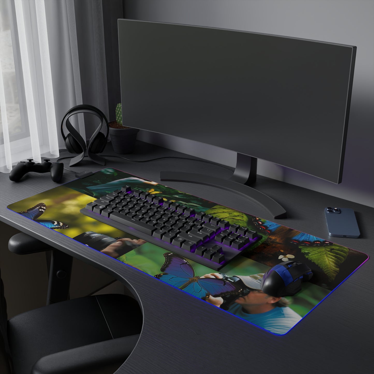 LED Gaming Mouse Pad Jungle Butterfly 5