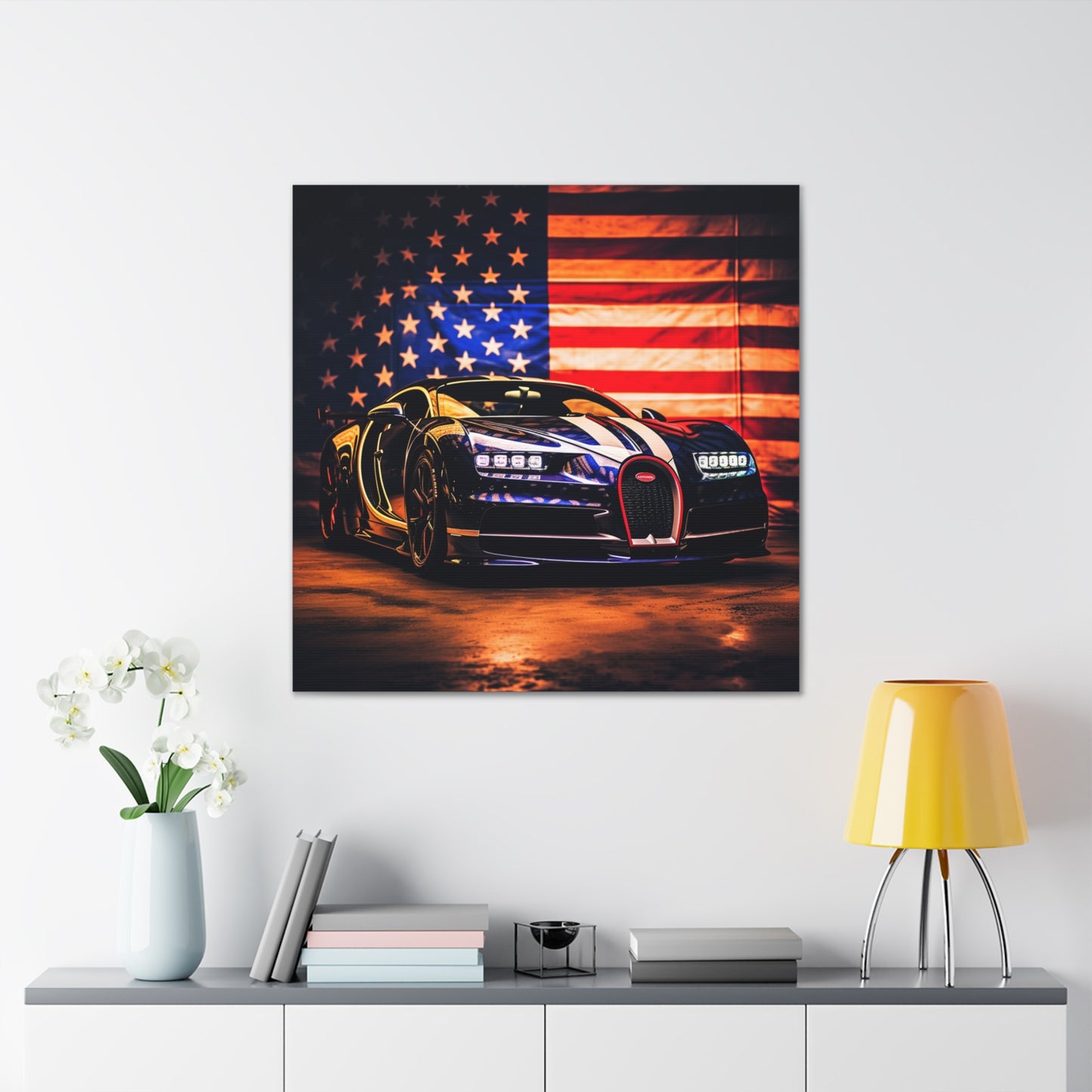 Canvas Gallery Wraps Macro Bugatti American Flag 4