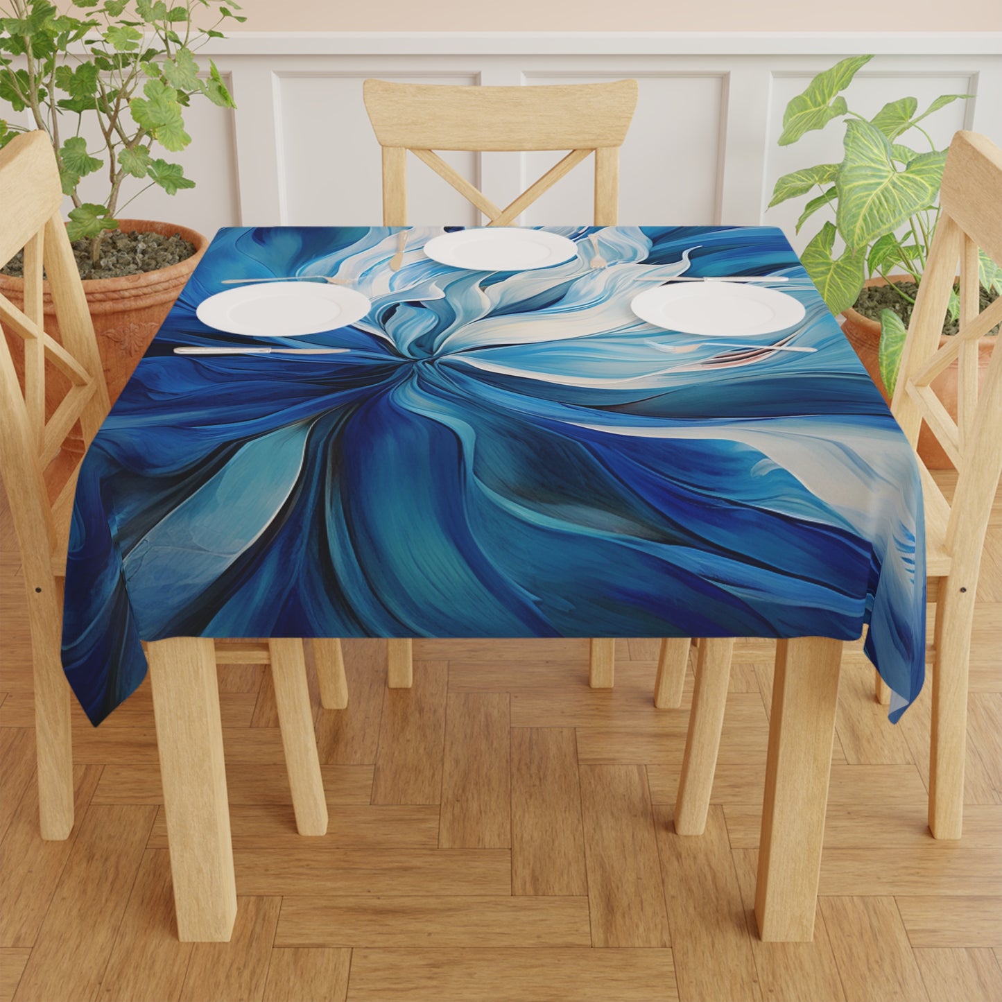 Tablecloth Blue Tluip Abstract 1