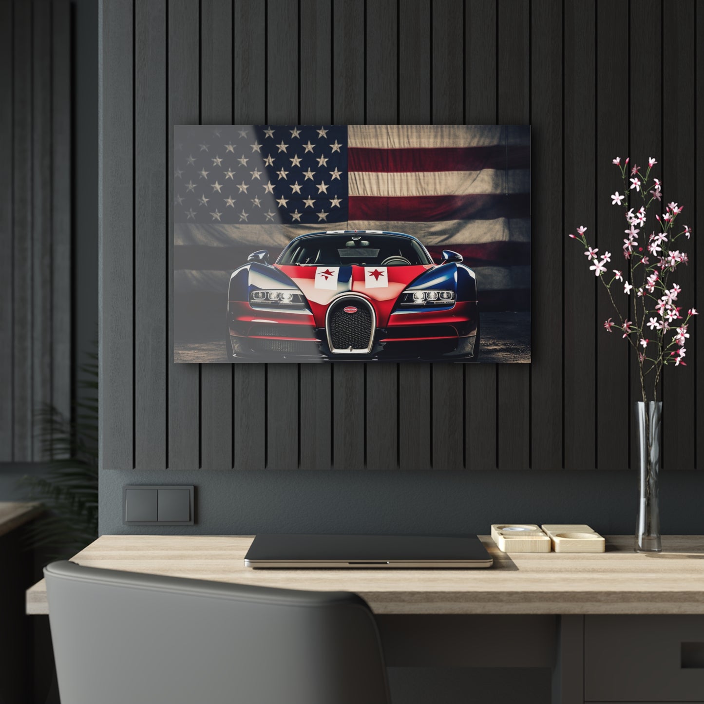 Acrylic Prints Bugatti American Flag 3