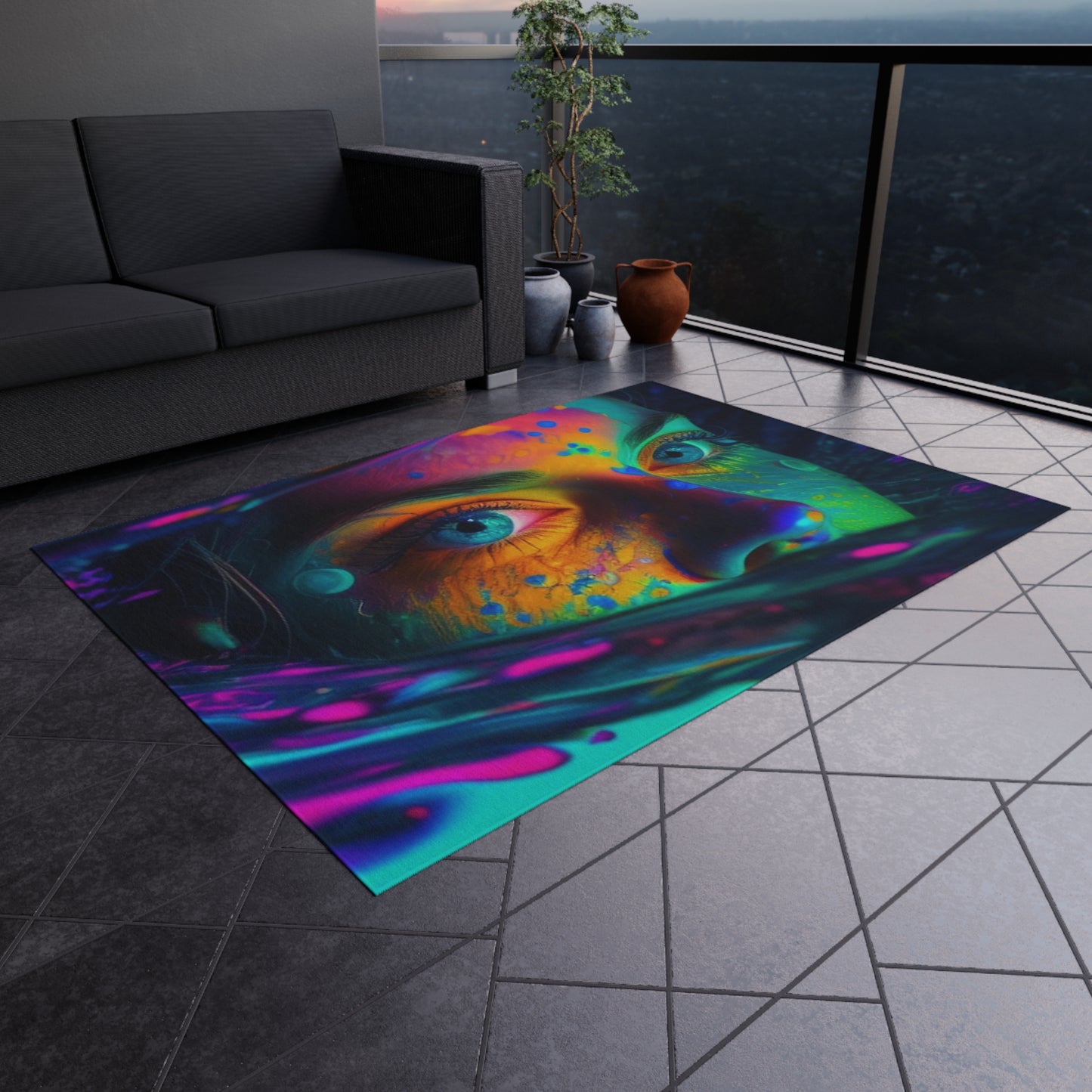 Outdoor Rug  Florescent Glow 3