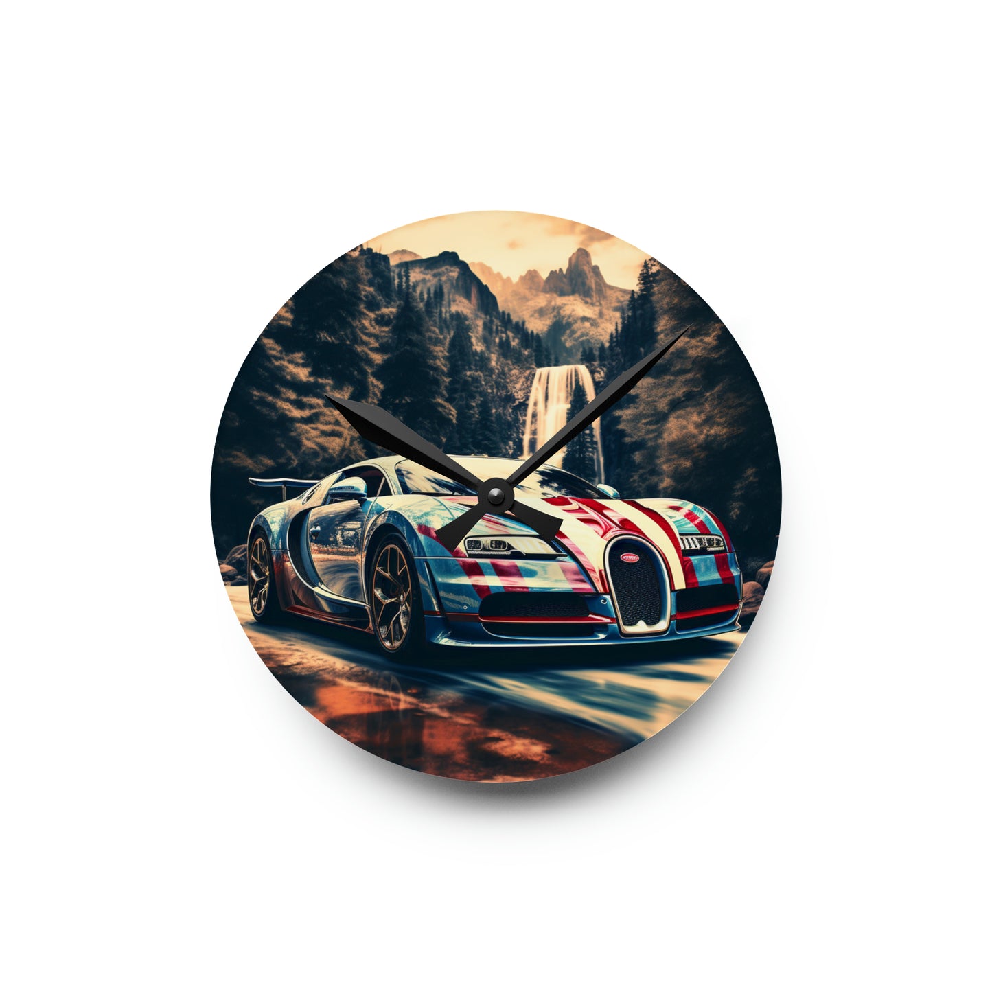 Acrylic Wall Clock Bugatti Waterfall 1