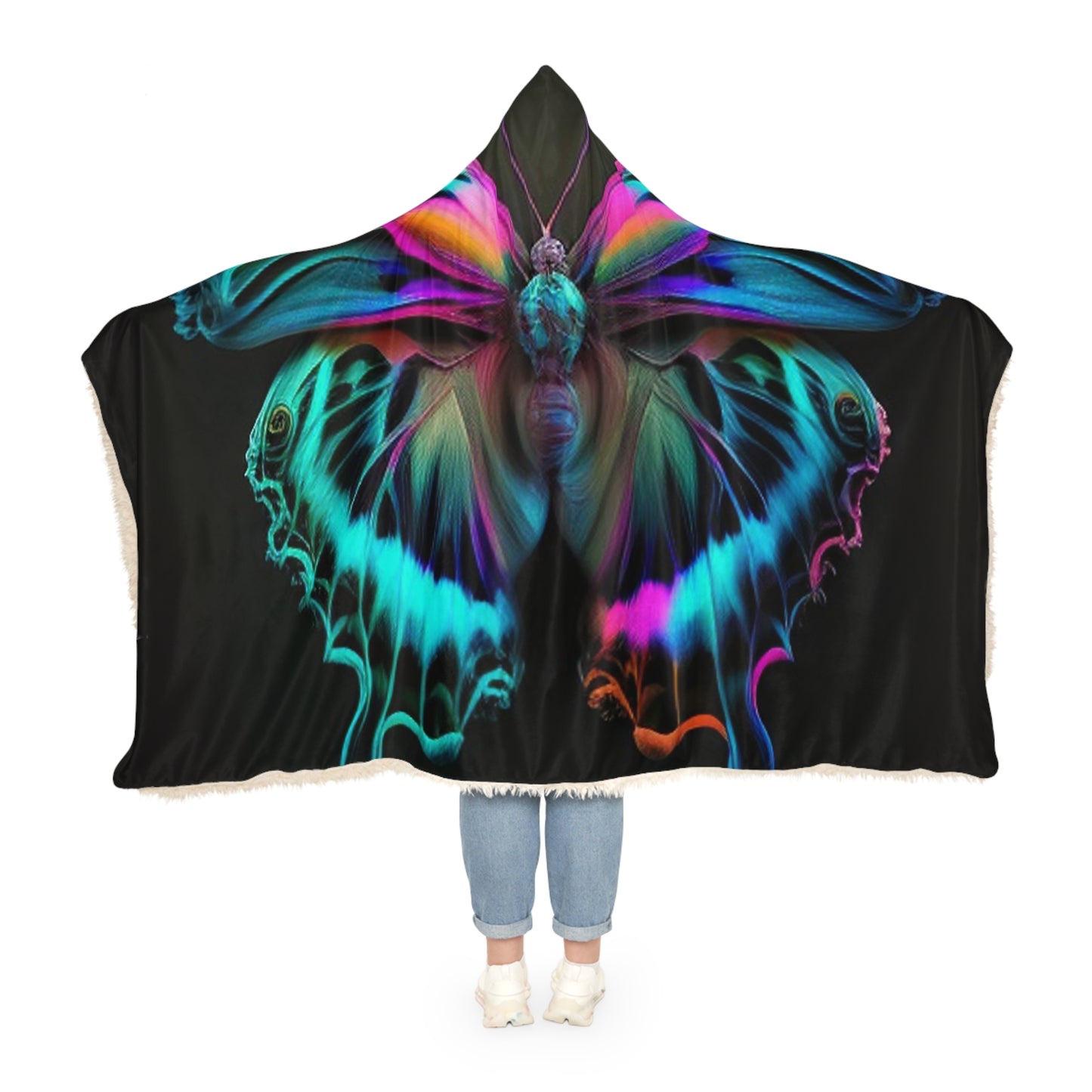 Snuggle Hooded Blanket Neon Butterfly Fusion 4