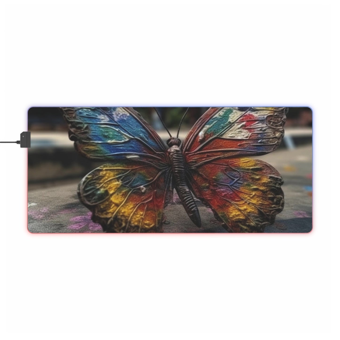 LED Gaming Mouse Pad Liquid Street Butterfly 3